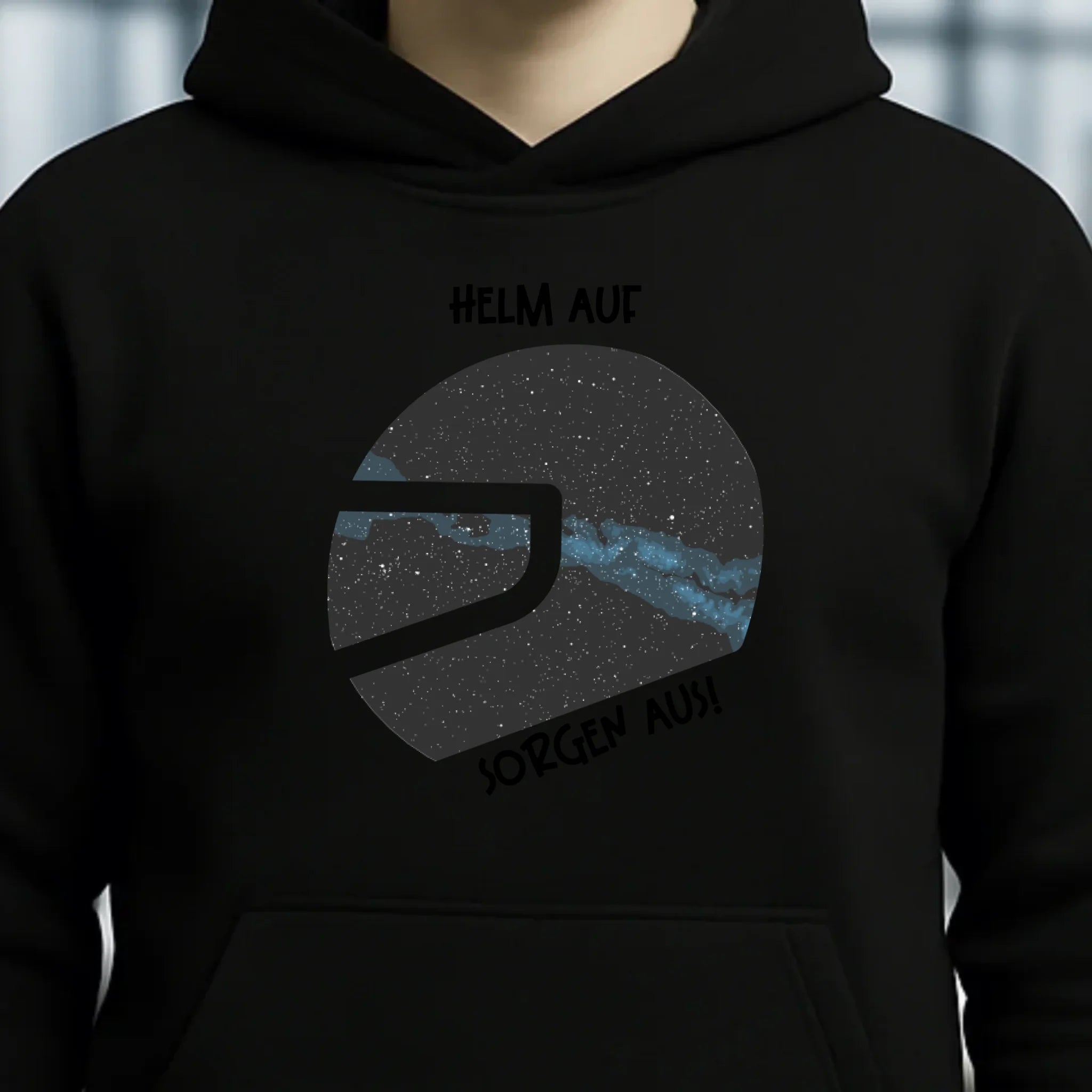 Echte Sternkarte als Helm + Text • Unisex Premium Hoodie XS-5XL aus Bio-Baumwolle für Damen & Herren • Exklusivdesign • personalisiert