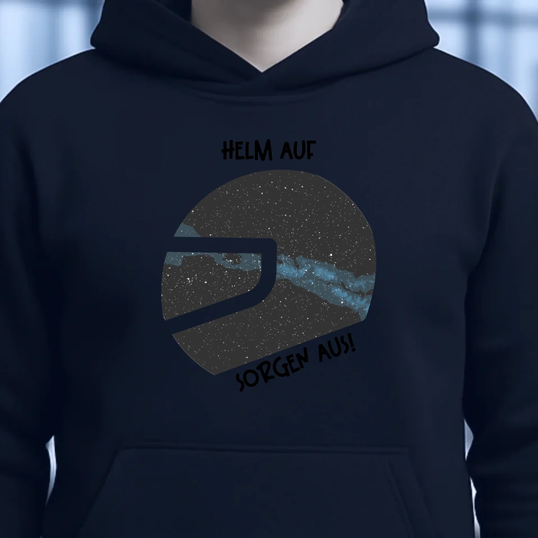 Echte Sternkarte als Helm + Text • Unisex Premium Hoodie XS-5XL aus Bio-Baumwolle für Damen & Herren • Exklusivdesign • personalisiert