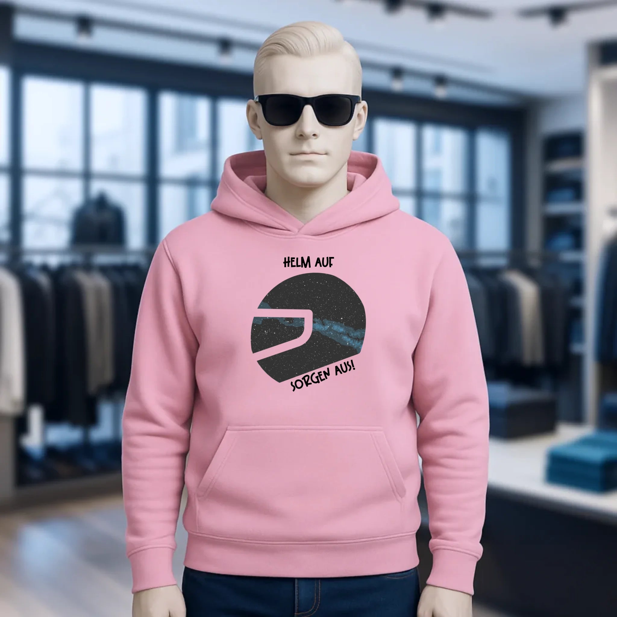 Echte Sternkarte als Helm + Text • Unisex Premium Hoodie XS-5XL aus Bio-Baumwolle für Damen & Herren • Exklusivdesign • personalisiert