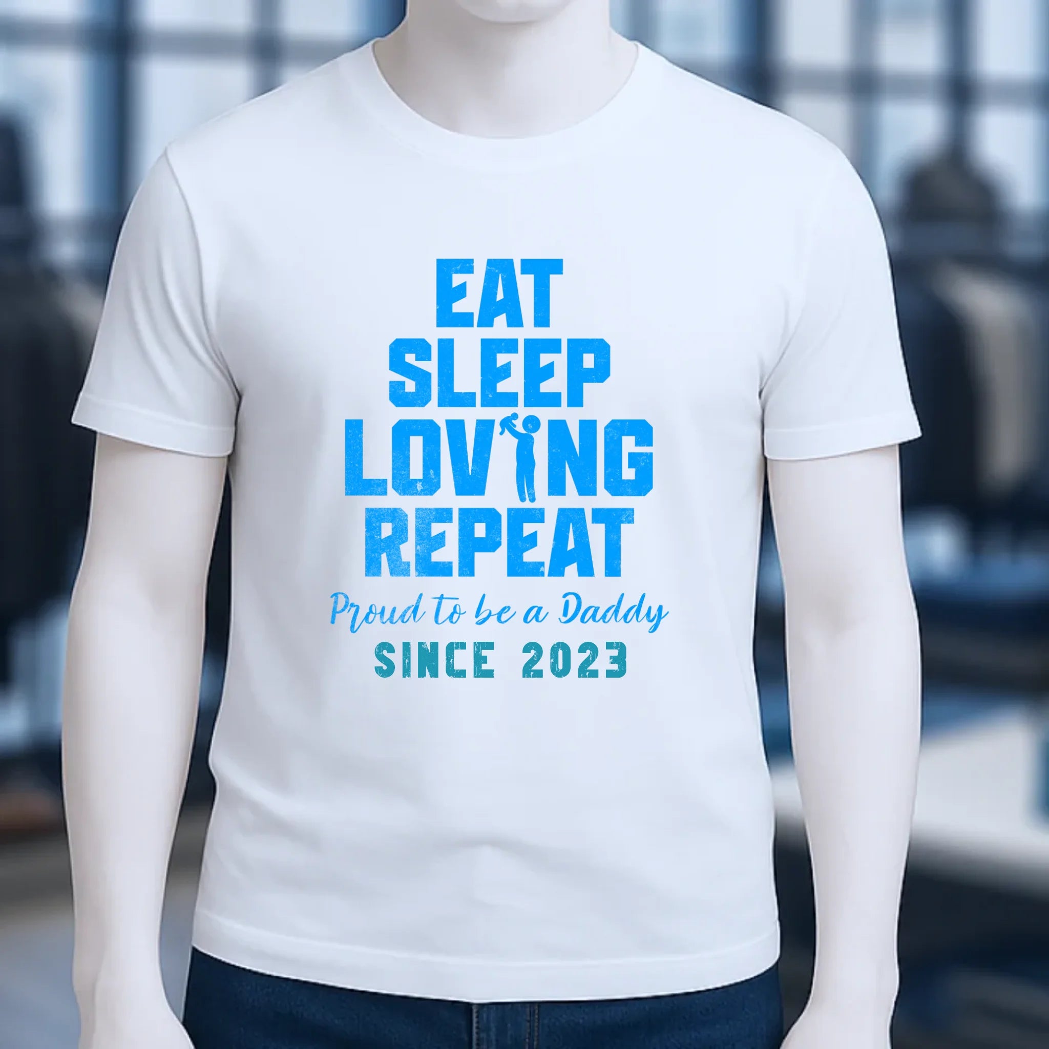 Loving Dad • Farbwahl + Wunschtext • Unisex Premium T-Shirt XS-5XL aus Bio-Baumwolle für Damen & Herren • Exklusivdesign • personalisiert