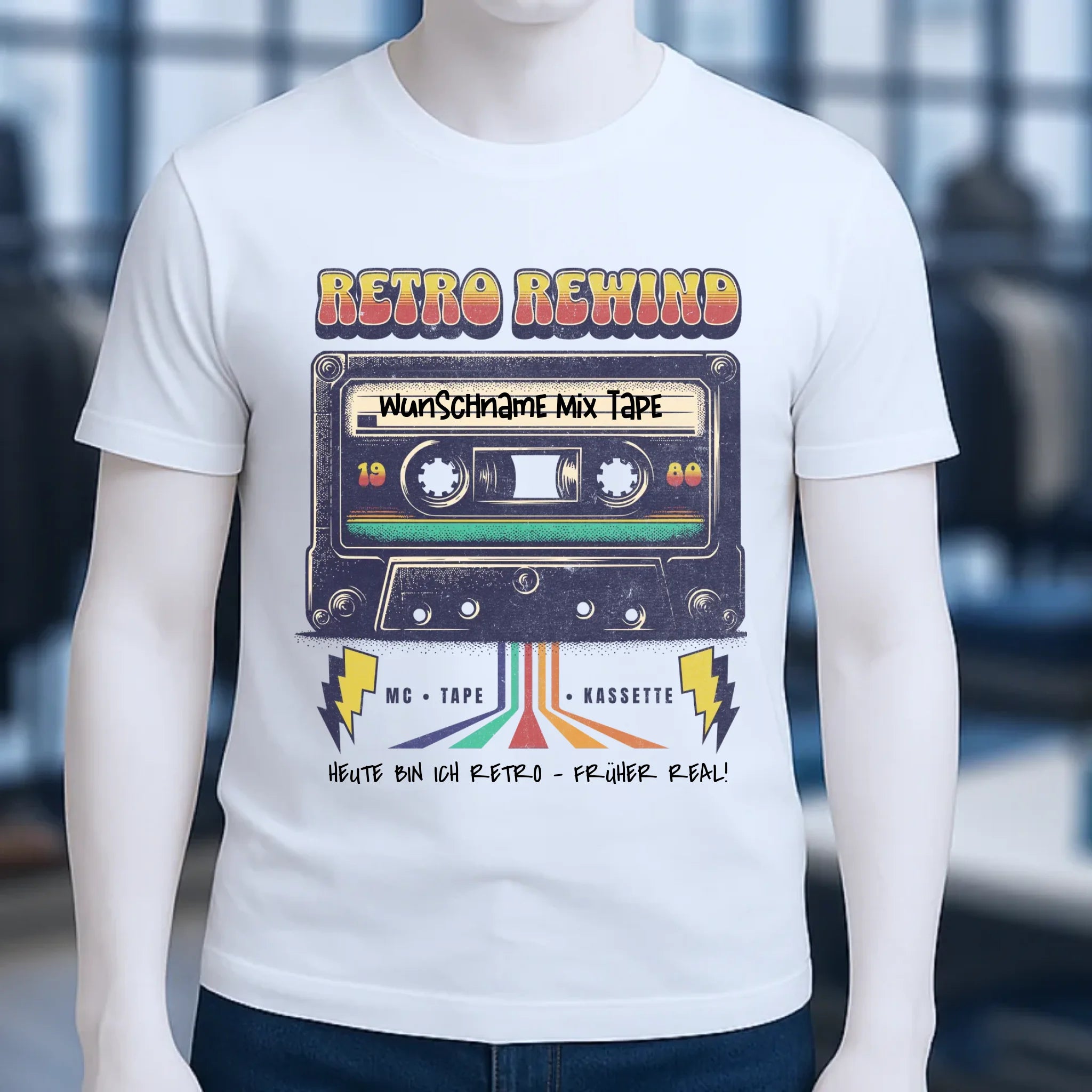 Retro MC 1950 bis 2010 + Wunschtext • Unisex Premium T-Shirt XS-5XL aus Bio-Baumwolle für Damen & Herren • Exklusivdesign • personalisiert