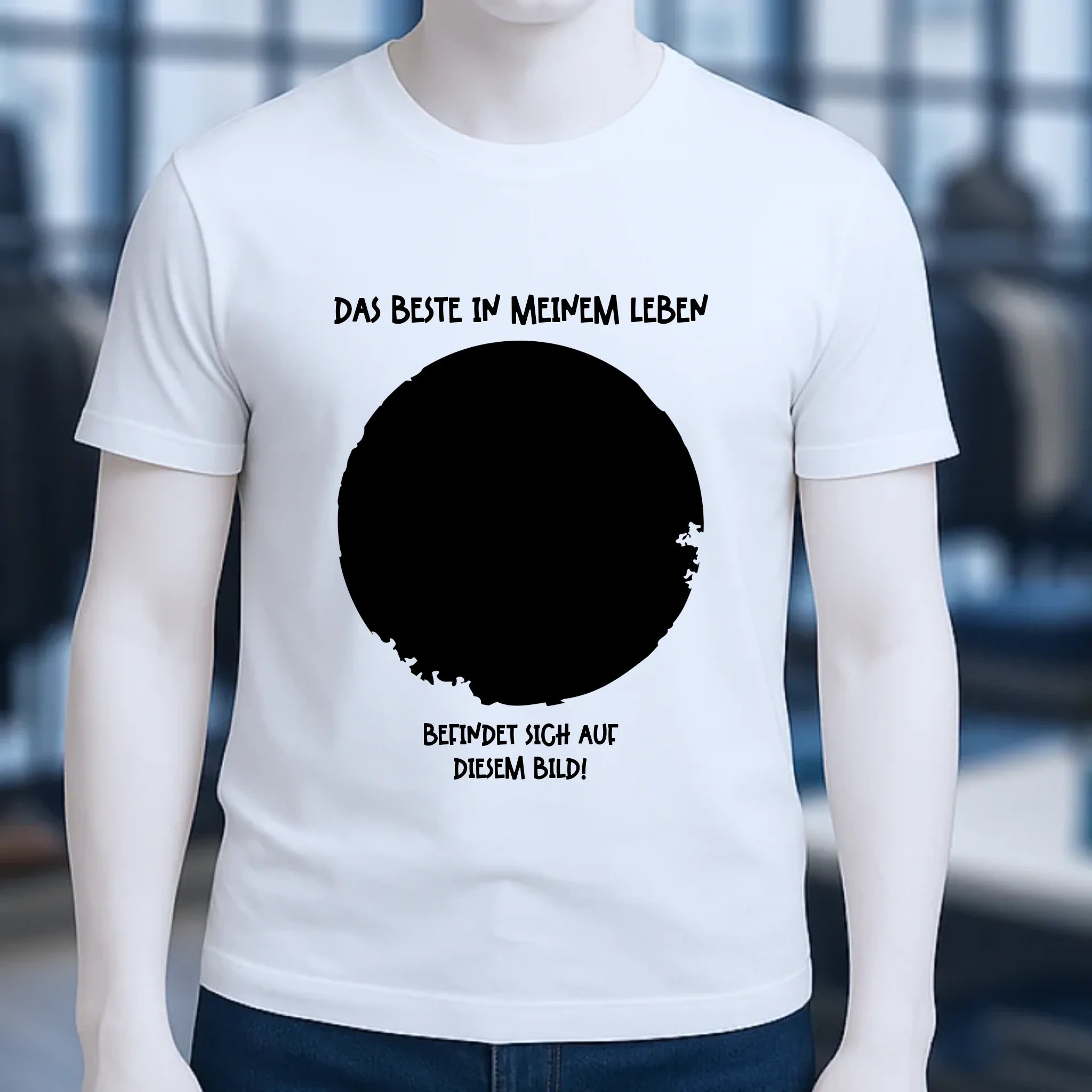 Dein Bild in Kreisform + Text • Unisex Premium T-Shirt XS-5XL aus Bio-Baumwolle für Damen & Herren • Exklusivdesign • personalisiert