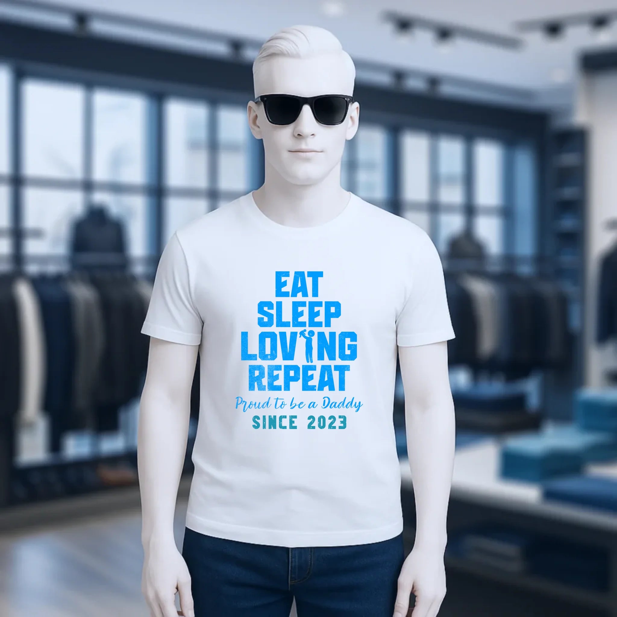 Loving Dad • Farbwahl + Wunschtext • Unisex Premium T-Shirt XS-5XL aus Bio-Baumwolle für Damen & Herren • Exklusivdesign • personalisiert