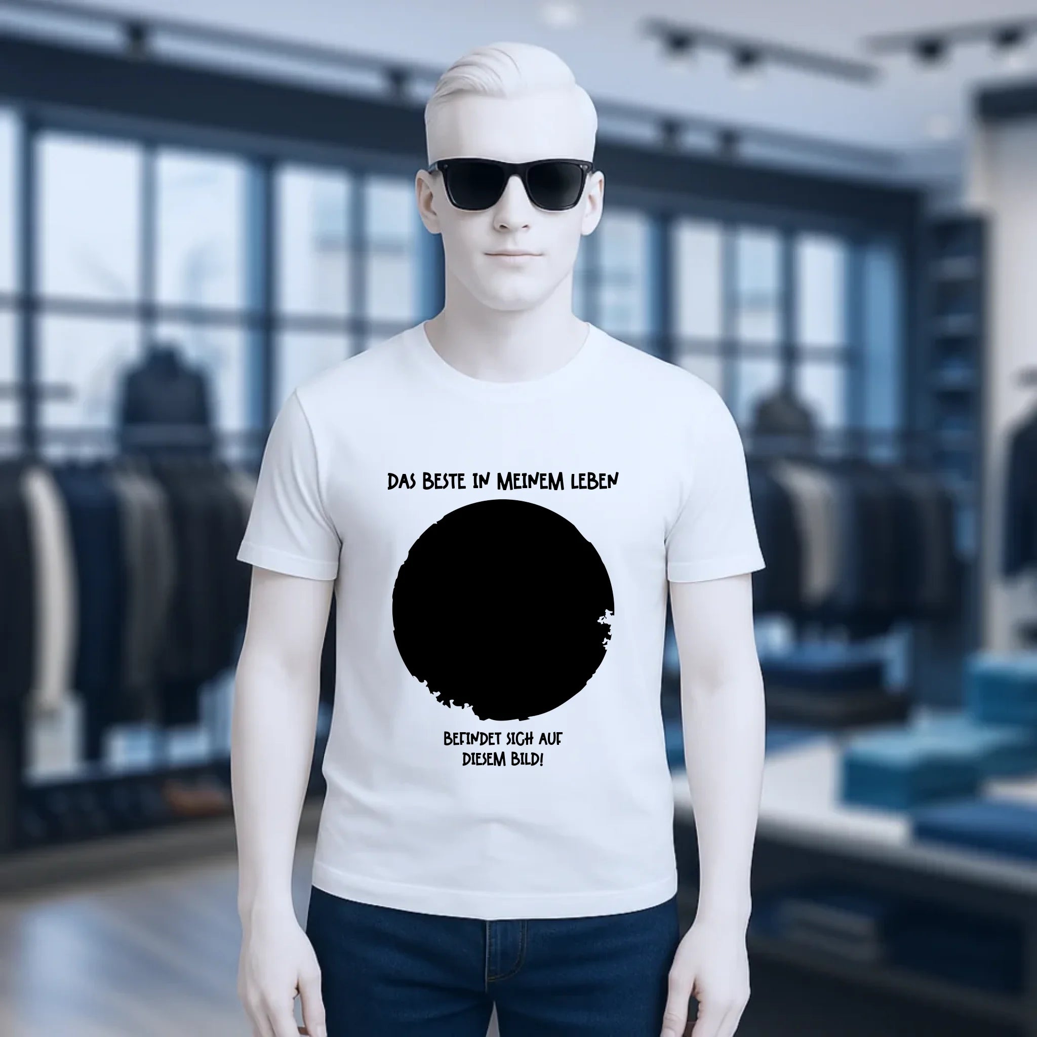 Dein Bild in Kreisform + Text • Unisex Premium T-Shirt XS-5XL aus Bio-Baumwolle für Damen & Herren • Exklusivdesign • personalisiert