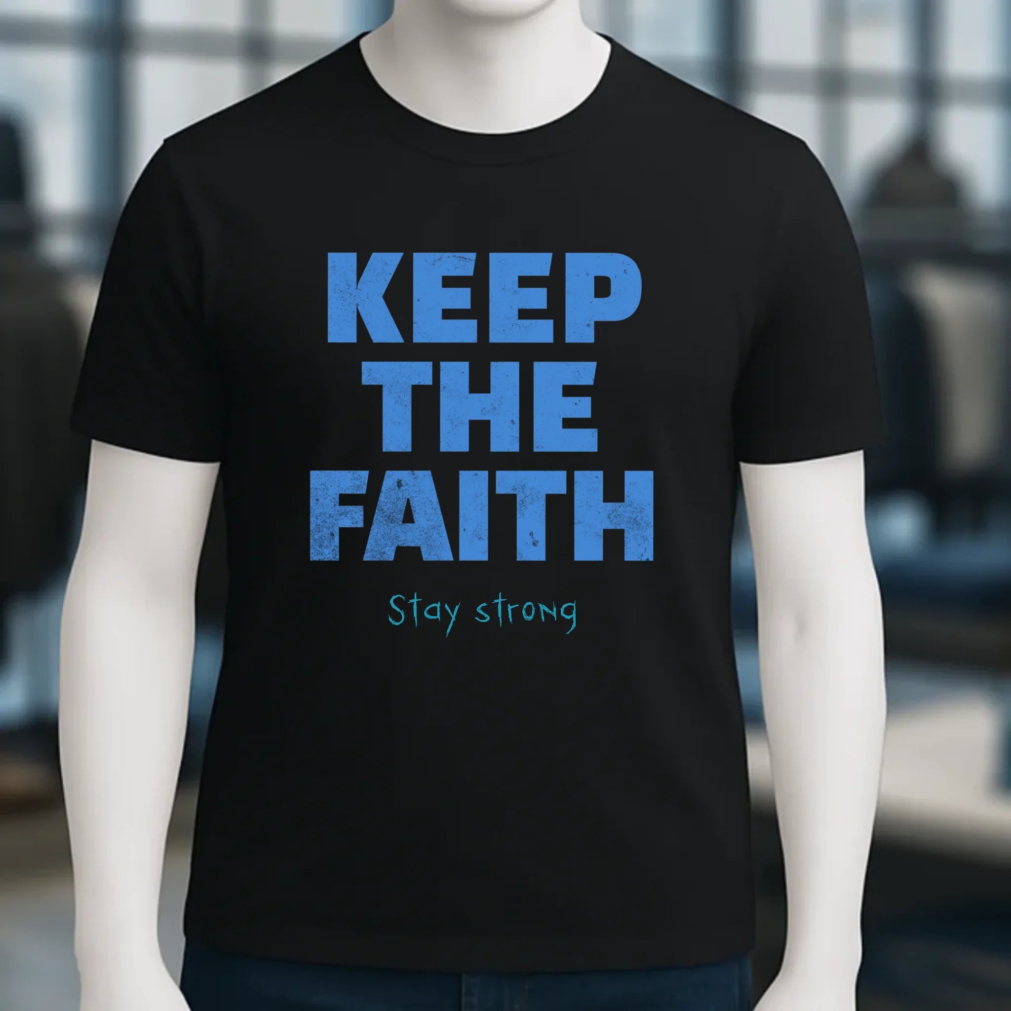 Keep the Faith • Farbwahl + Wunschtext • Unisex Premium T-Shirt XS-5XL aus Bio-Baumwolle für Damen & Herren • Exklusivdesign • personalisiert