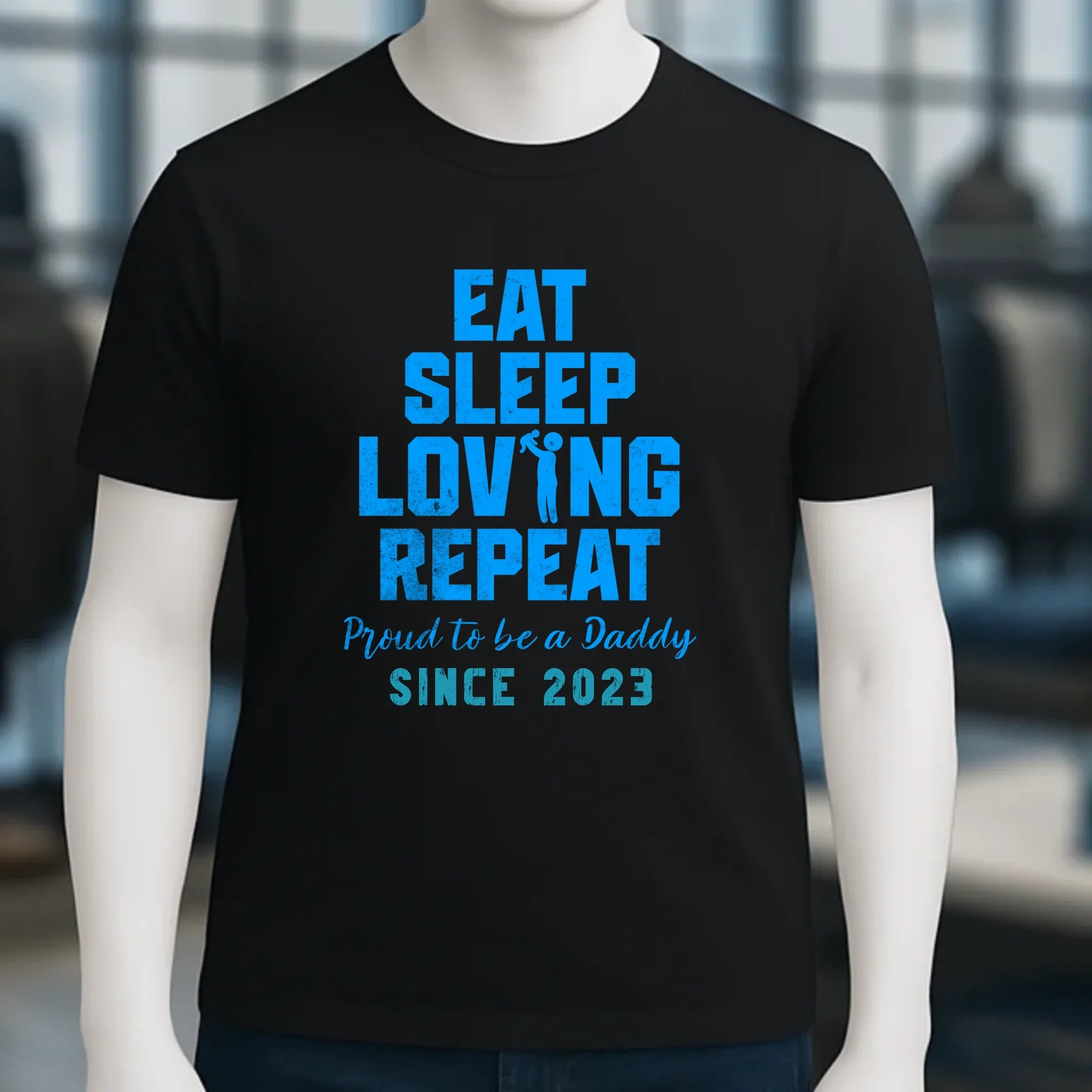 Loving Dad • Farbwahl + Wunschtext • Unisex Premium T-Shirt XS-5XL aus Bio-Baumwolle für Damen & Herren • Exklusivdesign • personalisiert