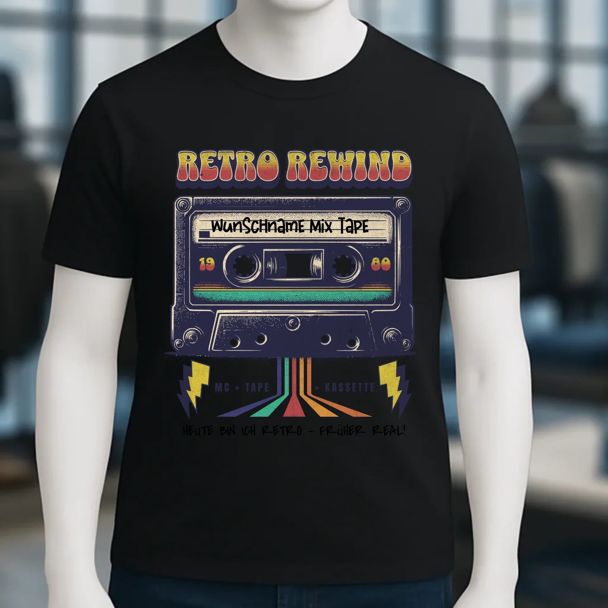 Retro MC 1950 bis 2010 + Wunschtext • Unisex Premium T-Shirt XS-5XL aus Bio-Baumwolle für Damen & Herren • Exklusivdesign • personalisiert