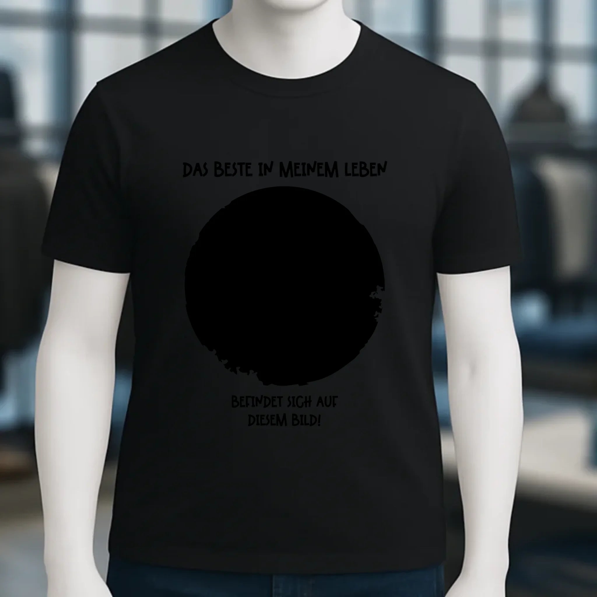 Dein Bild in Kreisform + Text • Unisex Premium T-Shirt XS-5XL aus Bio-Baumwolle für Damen & Herren • Exklusivdesign • personalisiert