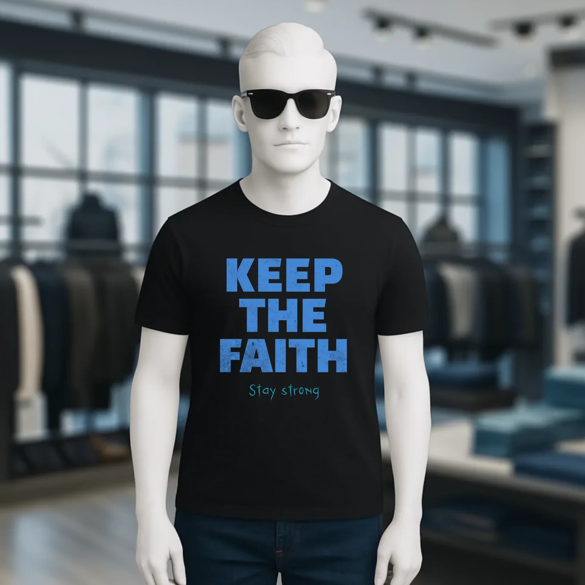 Keep the Faith • Farbwahl + Wunschtext • Unisex Premium T-Shirt XS-5XL aus Bio-Baumwolle für Damen & Herren • Exklusivdesign • personalisiert