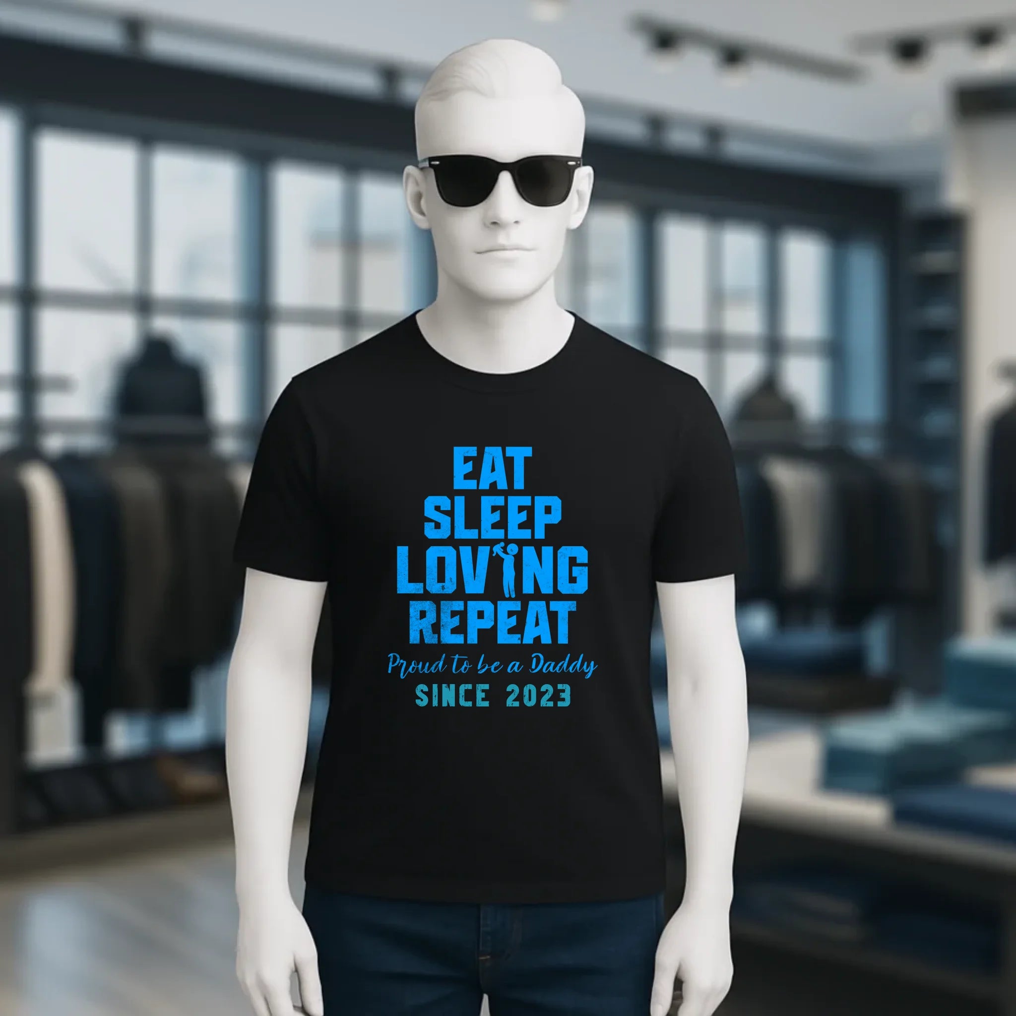 Loving Dad • Farbwahl + Wunschtext • Unisex Premium T-Shirt XS-5XL aus Bio-Baumwolle für Damen & Herren • Exklusivdesign • personalisiert