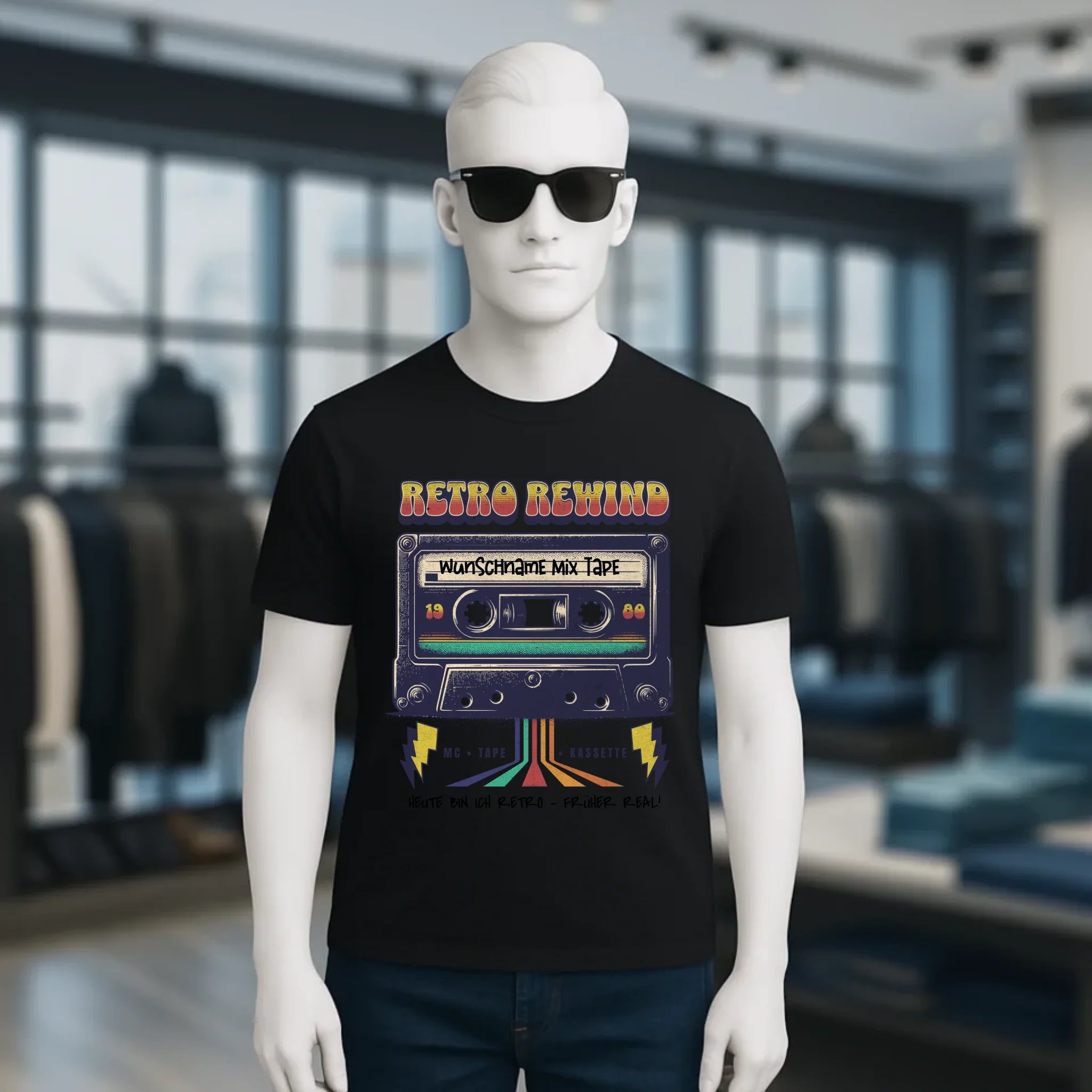 Retro MC 1950 bis 2010 + Wunschtext • Unisex Premium T-Shirt XS-5XL aus Bio-Baumwolle für Damen & Herren • Exklusivdesign • personalisiert