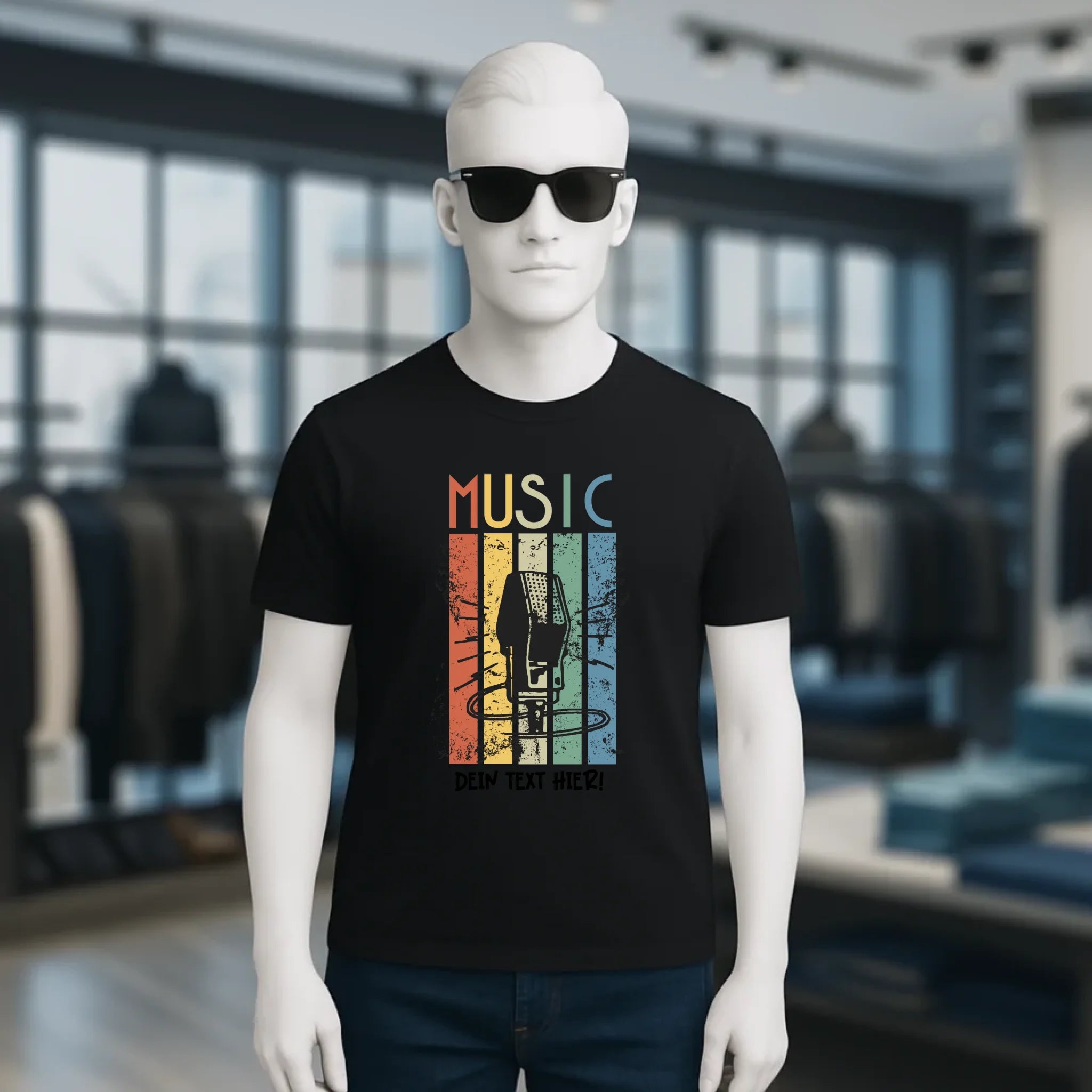 Music • Sing • Mic • Unisex Premium T-Shirt XS-5XL aus Bio-Baumwolle für Herren & Damen • personalisiert • Motivprodukt
