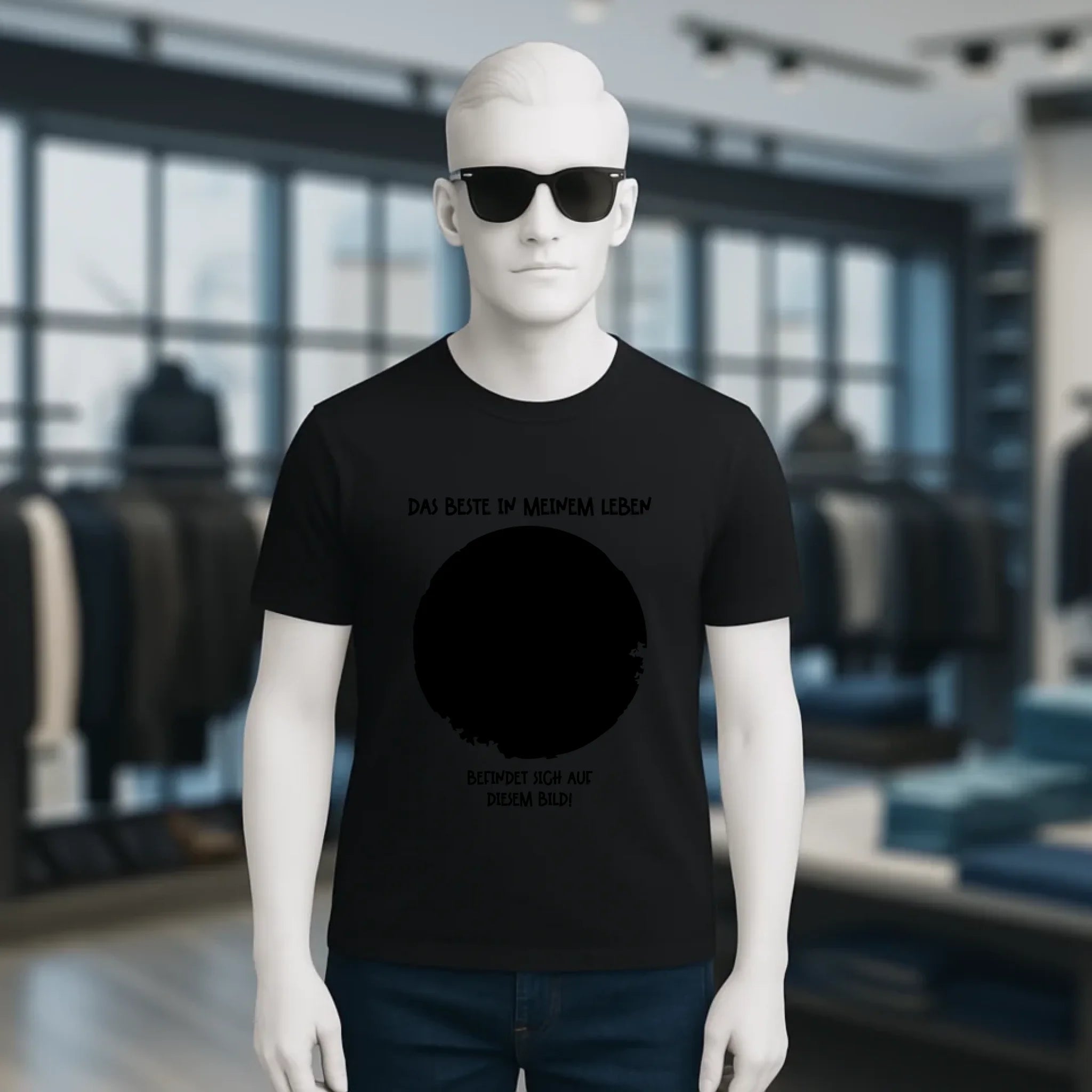 Dein Bild in Kreisform + Text • Unisex Premium T-Shirt XS-5XL aus Bio-Baumwolle für Damen & Herren • Exklusivdesign • personalisiert
