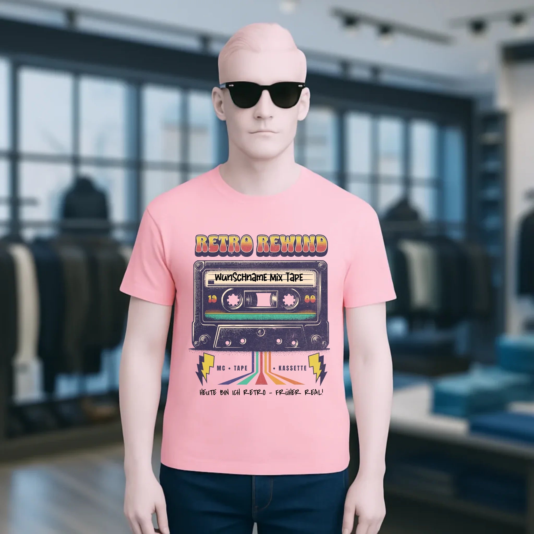 Retro MC 1950 bis 2010 + Wunschtext • Unisex Premium T-Shirt XS-5XL aus Bio-Baumwolle für Damen & Herren • Exklusivdesign • personalisiert