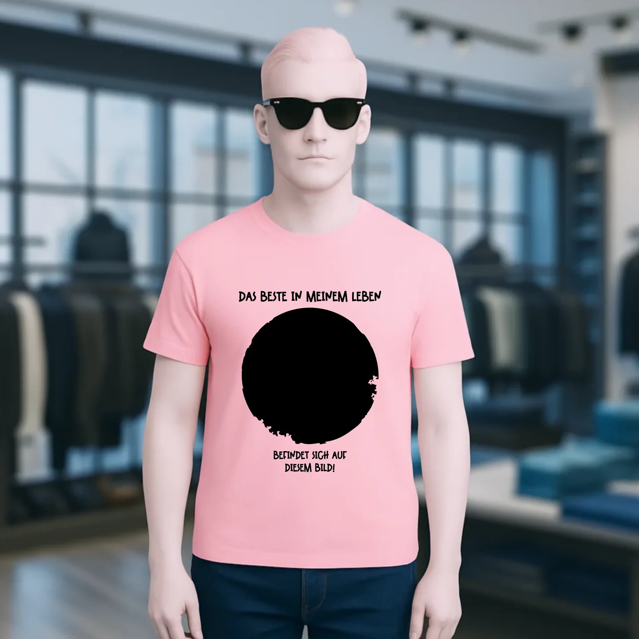 Dein Bild in Kreisform + Text • Unisex Premium T-Shirt XS-5XL aus Bio-Baumwolle für Damen & Herren • Exklusivdesign • personalisiert