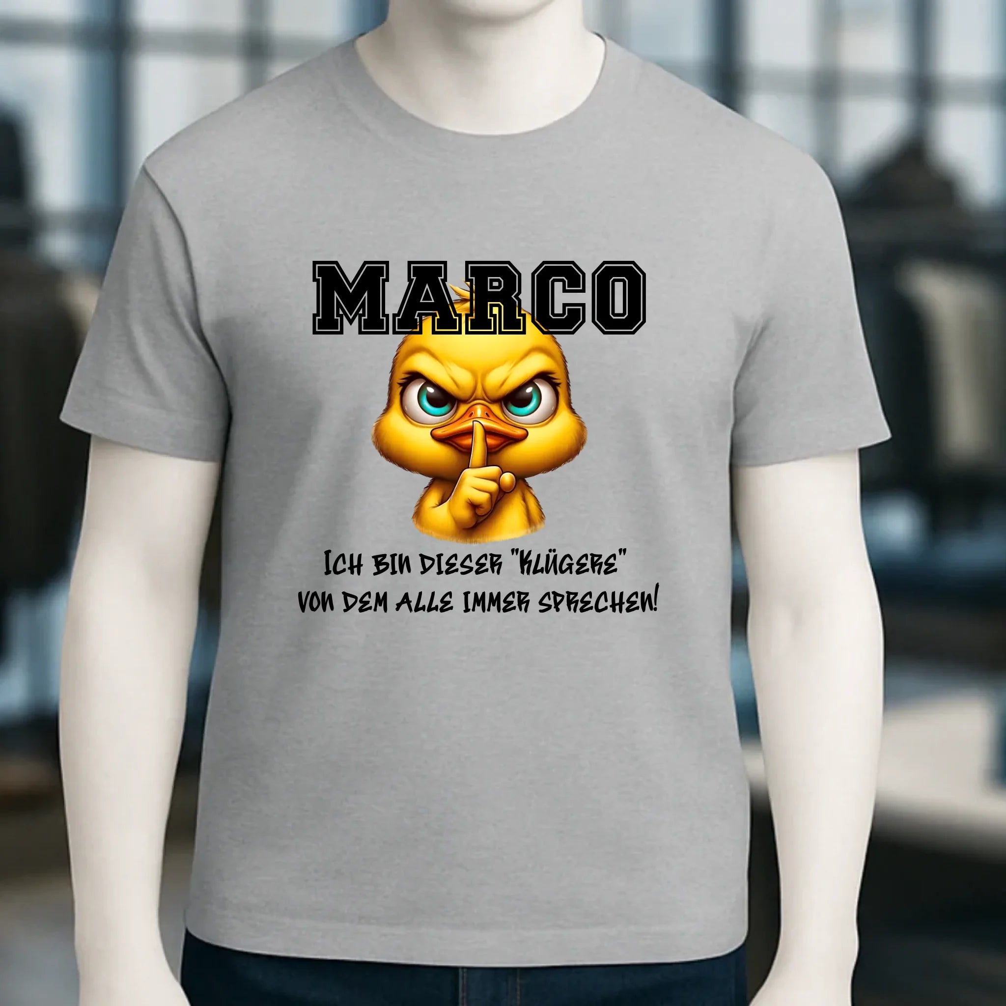 Smart Duck + WUNSCHNAME • Unisex Premium T-Shirt XS-5XL aus Bio-Baumwolle für Damen & Herren • Exklusivdesign • personalisiert