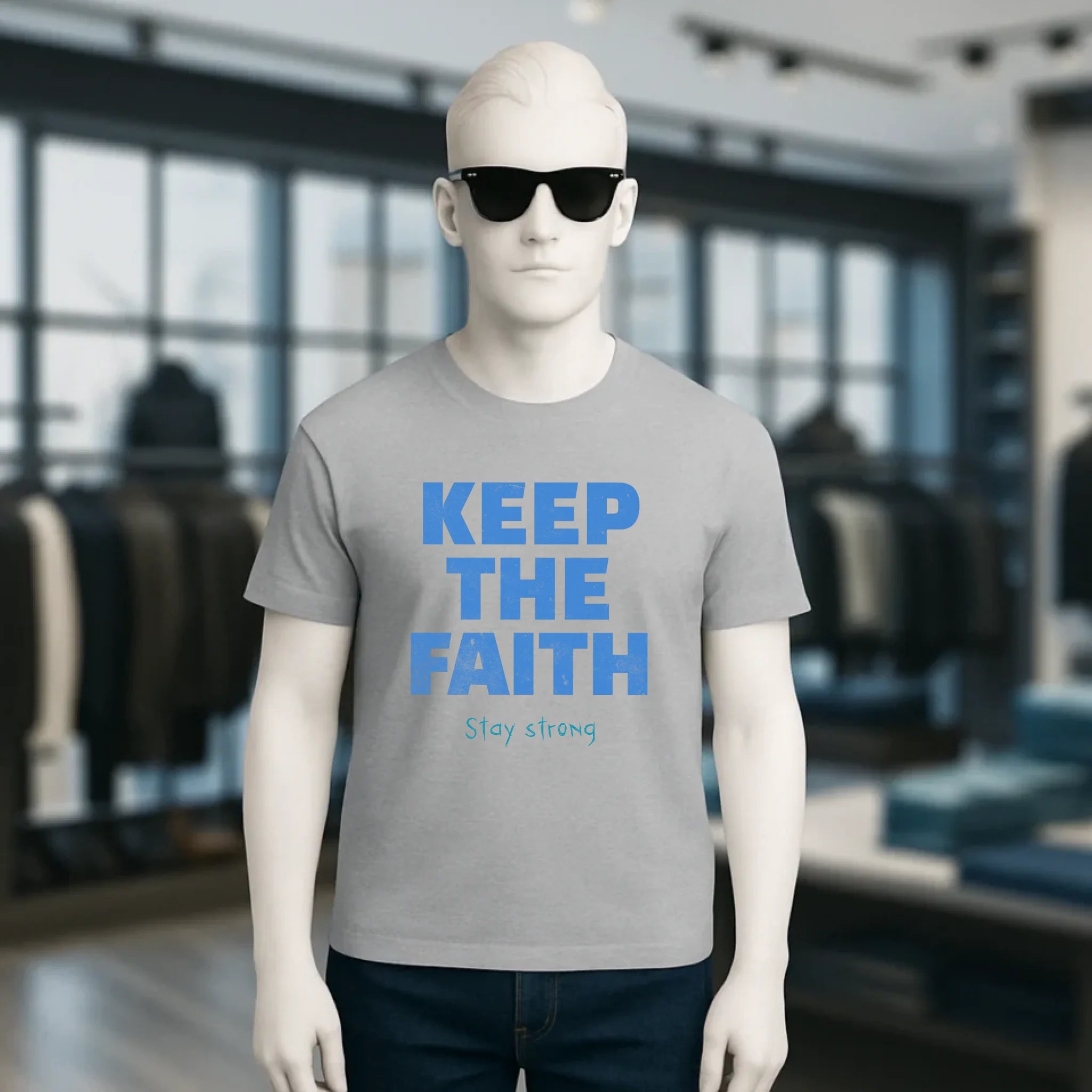 Keep the Faith • Farbwahl + Wunschtext • Unisex Premium T-Shirt XS-5XL aus Bio-Baumwolle für Damen & Herren • Exklusivdesign • personalisiert