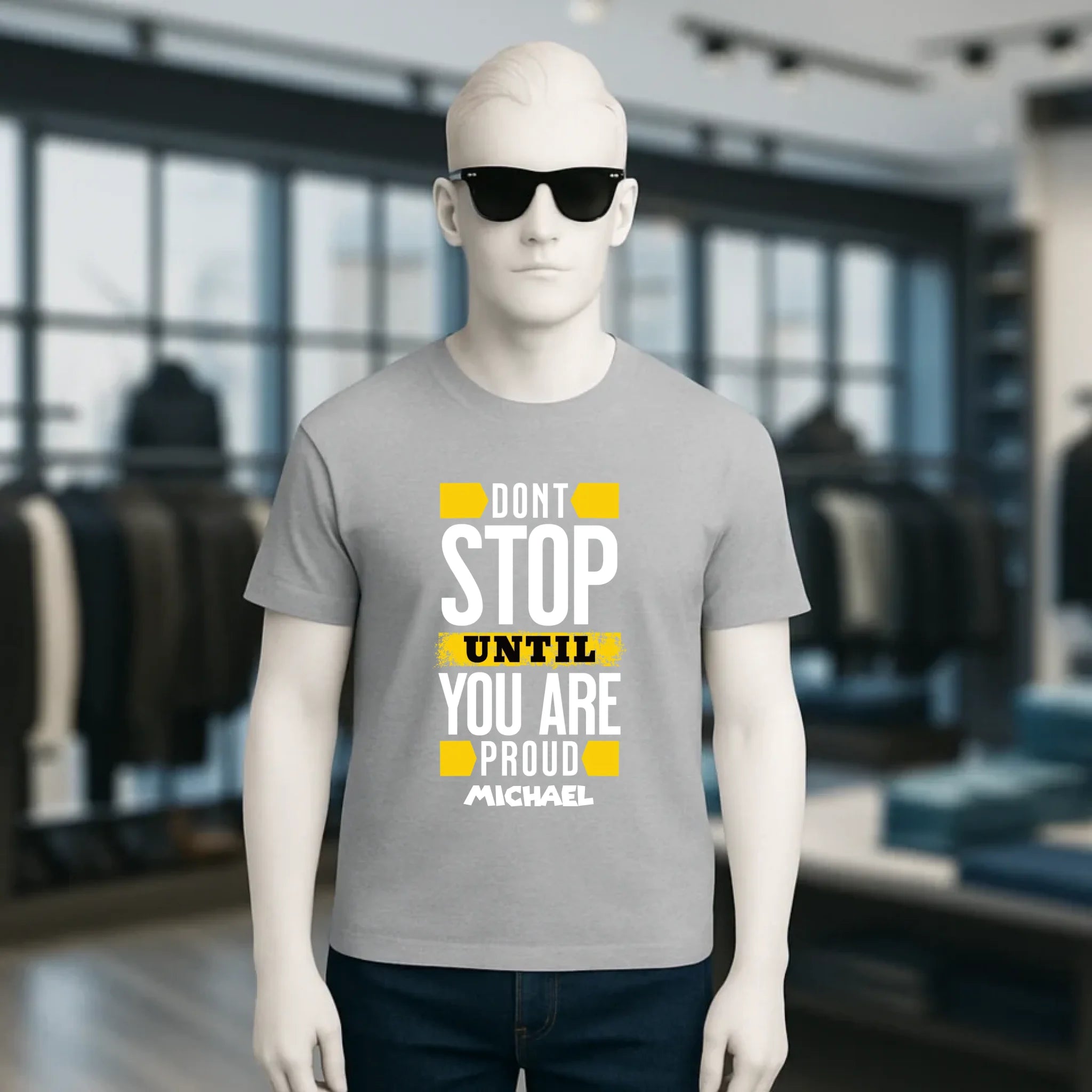 Don´t stop until you proud + Text • Unisex Premium T-Shirt XS-5XL aus Bio-Baumwolle für Damen & Herren • Exklusivdesign • personalisiert
