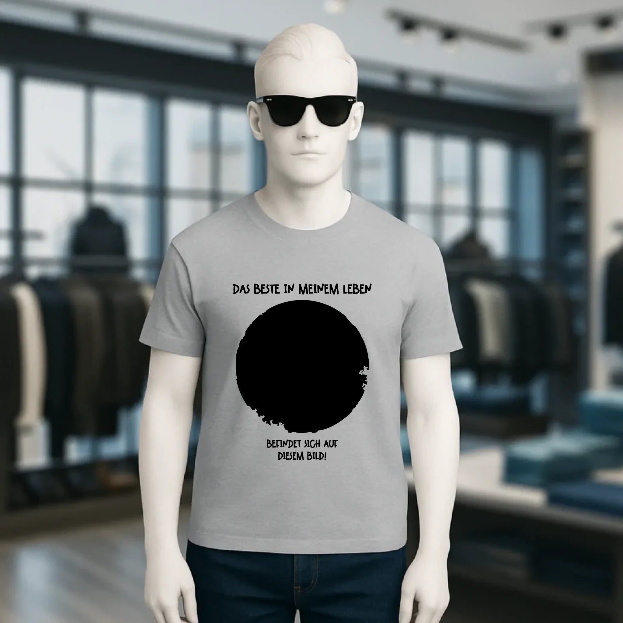 Dein Bild in Kreisform + Text • Unisex Premium T-Shirt XS-5XL aus Bio-Baumwolle für Damen & Herren • Exklusivdesign • personalisiert