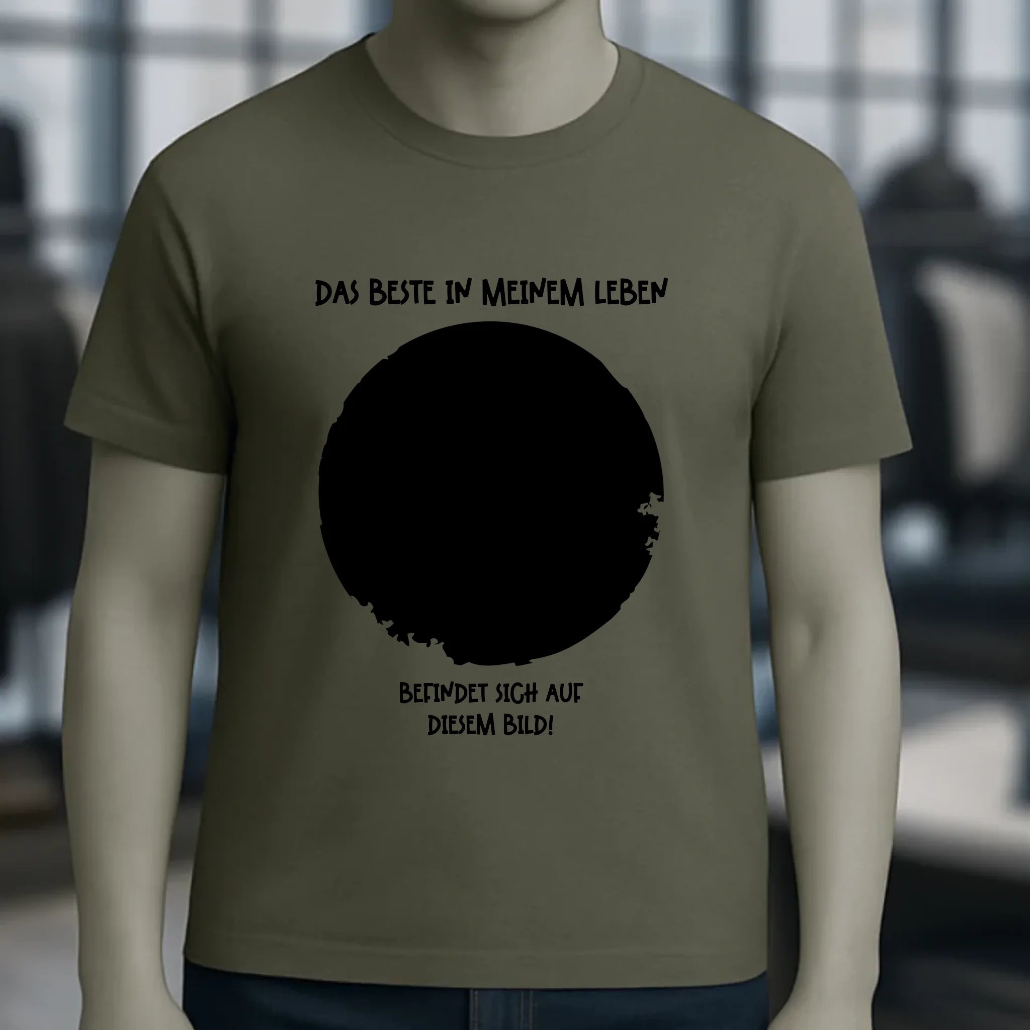 Dein Bild in Kreisform + Text • Unisex Premium T-Shirt XS-5XL aus Bio-Baumwolle für Damen & Herren • Exklusivdesign • personalisiert