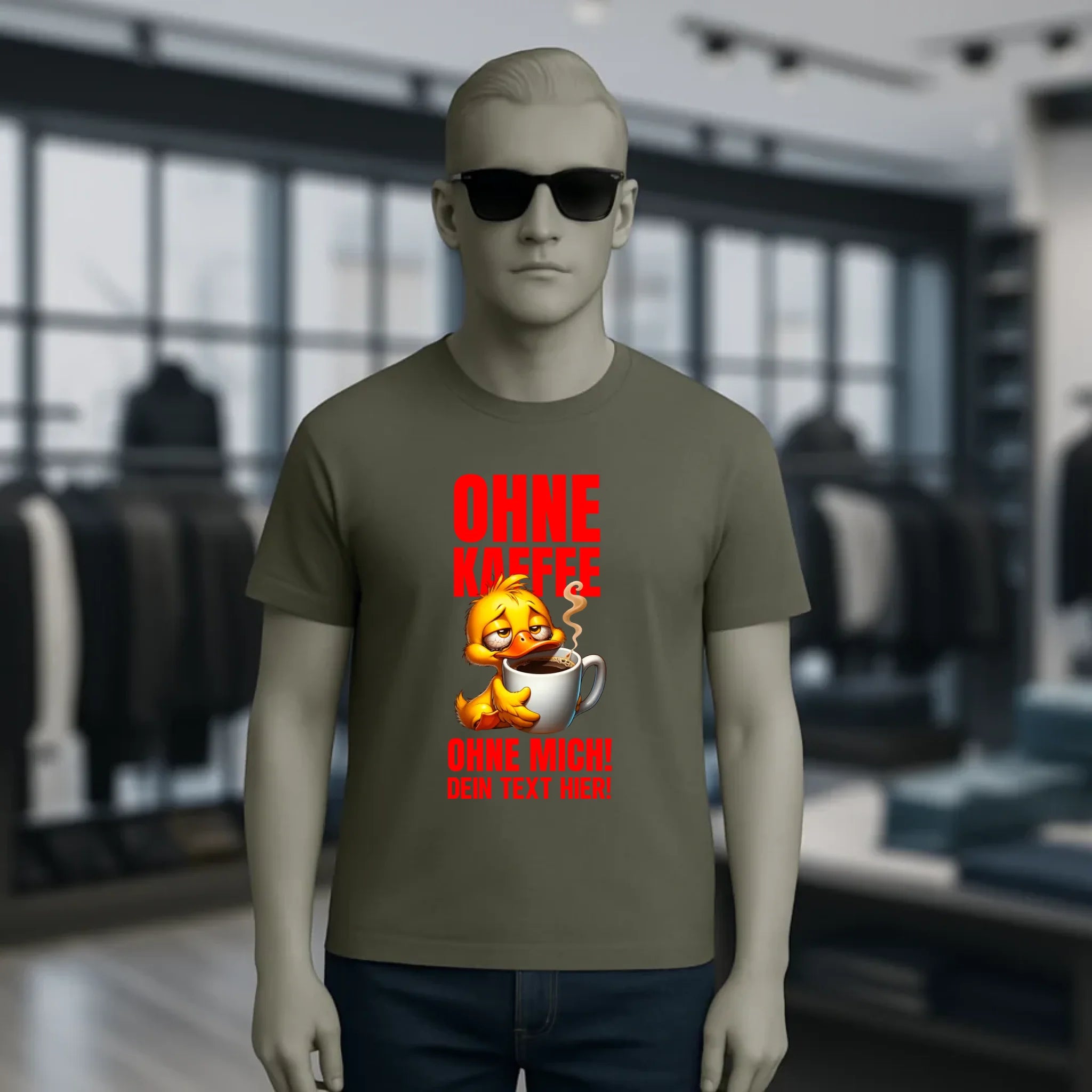 Ohne Kaffee - ohne mich! Ente• Unisex Premium T-Shirt XS-5XL aus Bio-Baumwolle für Damen & Herren • Exklusivdesign • personalisiert