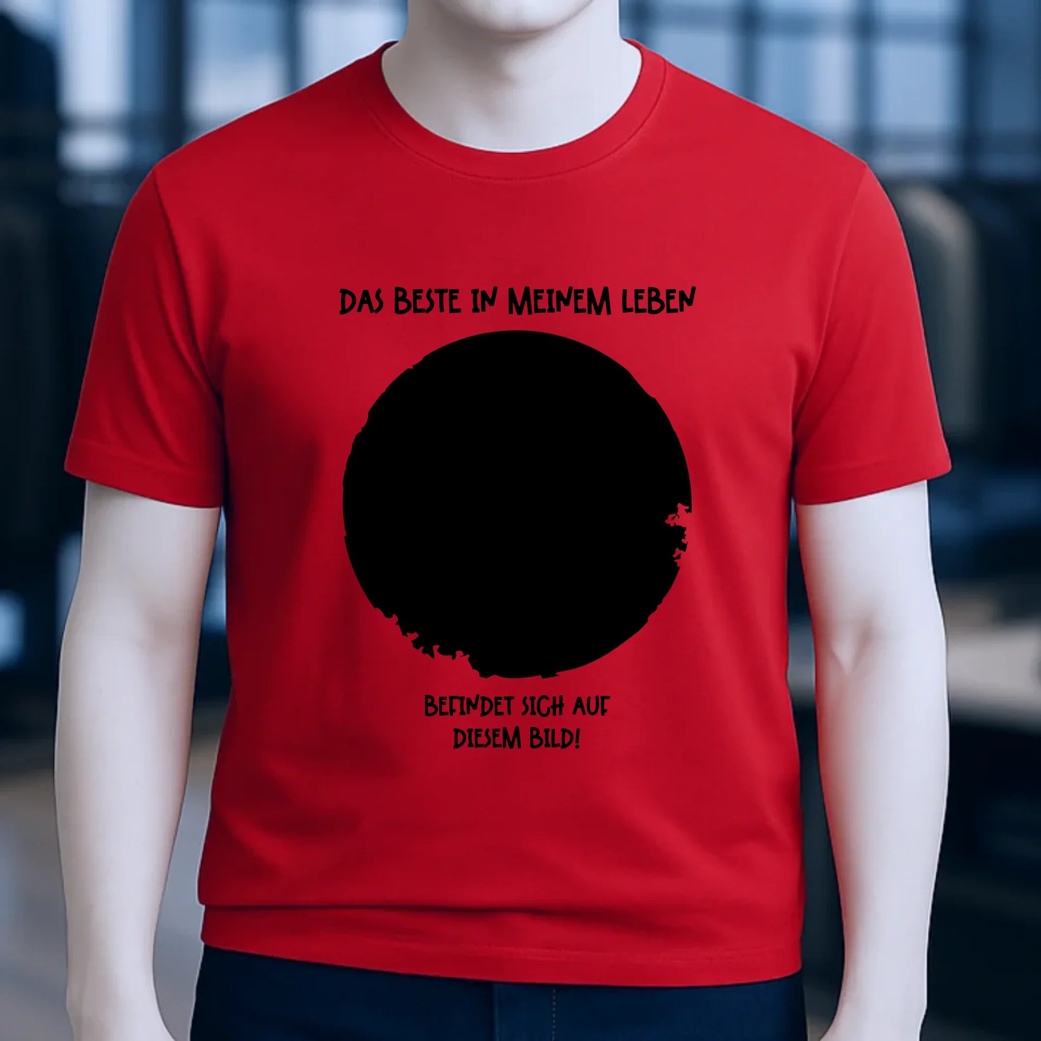 Dein Bild in Kreisform + Text • Unisex Premium T-Shirt XS-5XL aus Bio-Baumwolle für Damen & Herren • Exklusivdesign • personalisiert