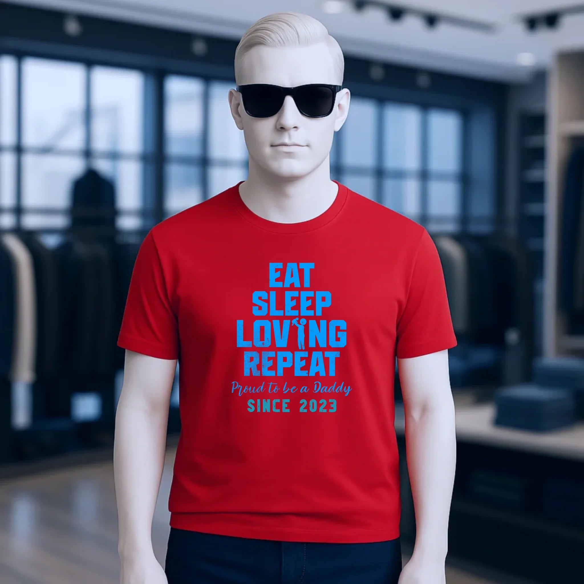 Loving Dad • Farbwahl + Wunschtext • Unisex Premium T-Shirt XS-5XL aus Bio-Baumwolle für Damen & Herren • Exklusivdesign • personalisiert
