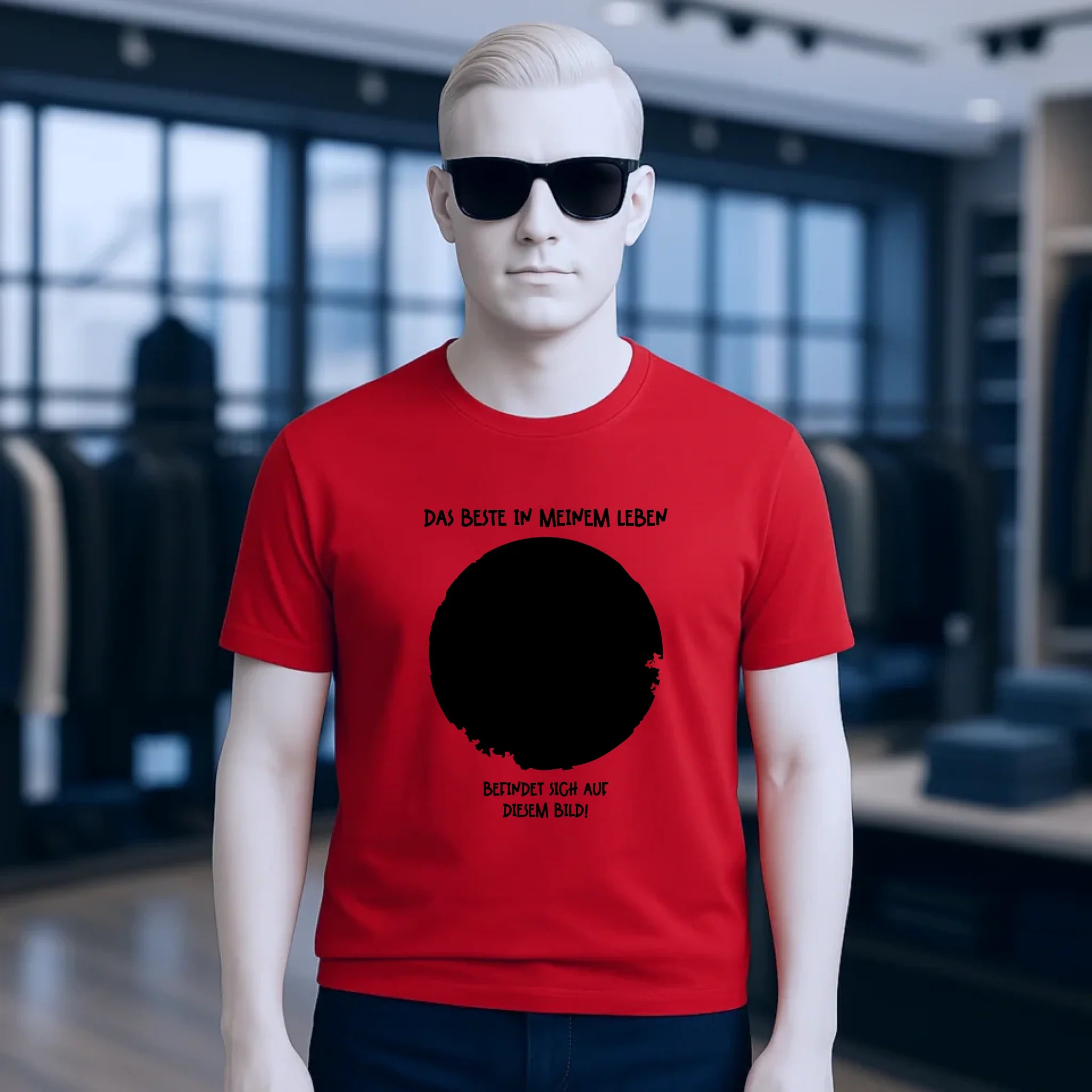 Dein Bild in Kreisform + Text • Unisex Premium T-Shirt XS-5XL aus Bio-Baumwolle für Damen & Herren • Exklusivdesign • personalisiert