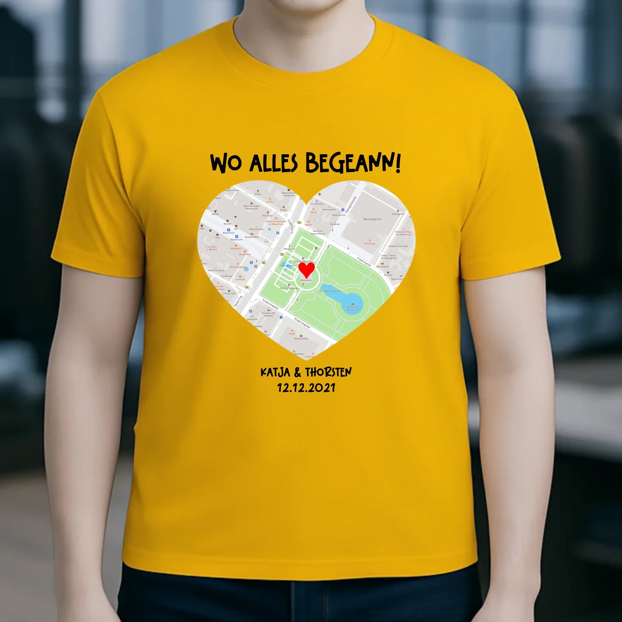 Karten-Generator mit echtem Ort und deinem Text • Karte • Maps • Unisex Premium T-Shirt XS-5XL aus Bio-Baumwolle für Damen & Herren • Exklusivdesign • personalisiert