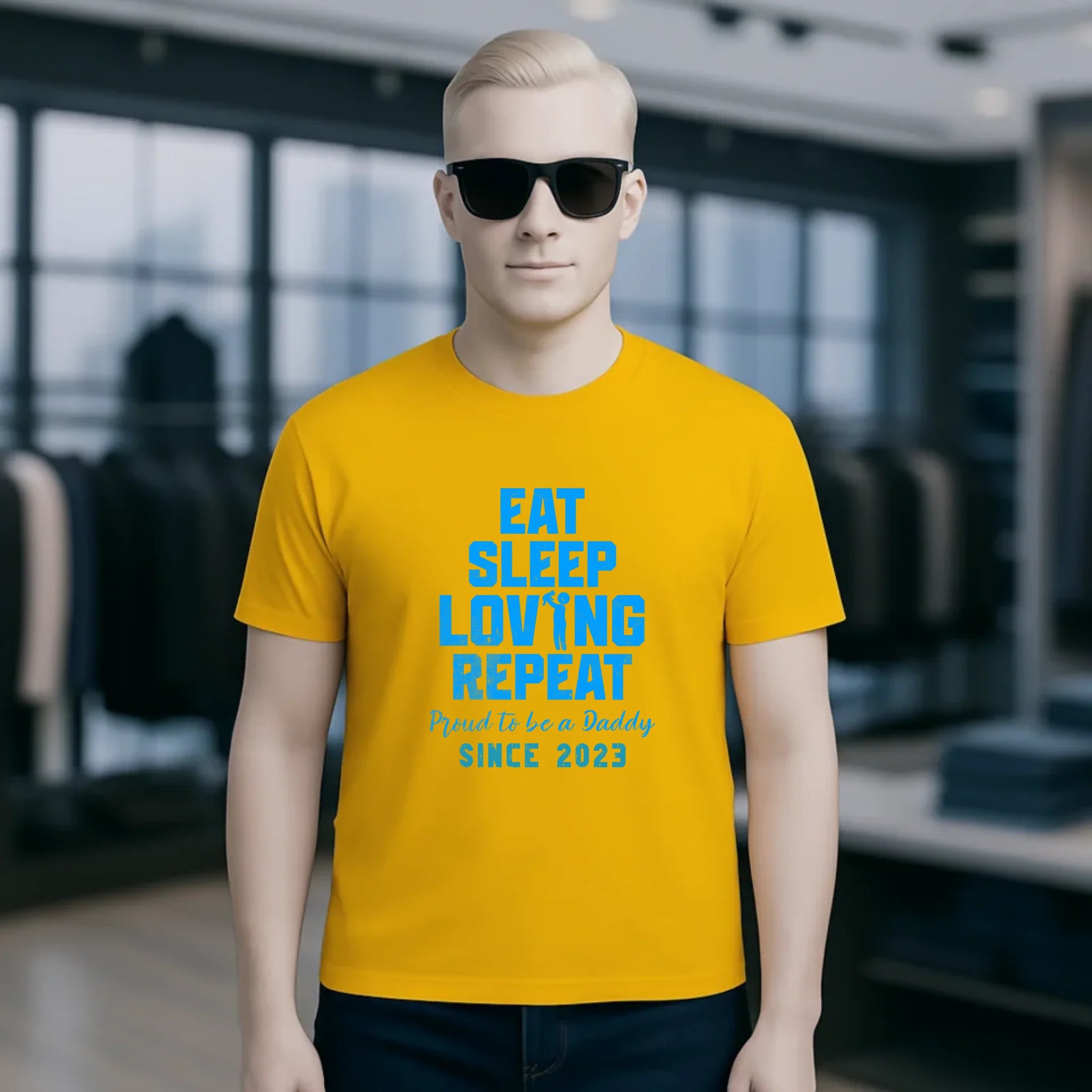 Loving Dad • Farbwahl + Wunschtext • Unisex Premium T-Shirt XS-5XL aus Bio-Baumwolle für Damen & Herren • Exklusivdesign • personalisiert