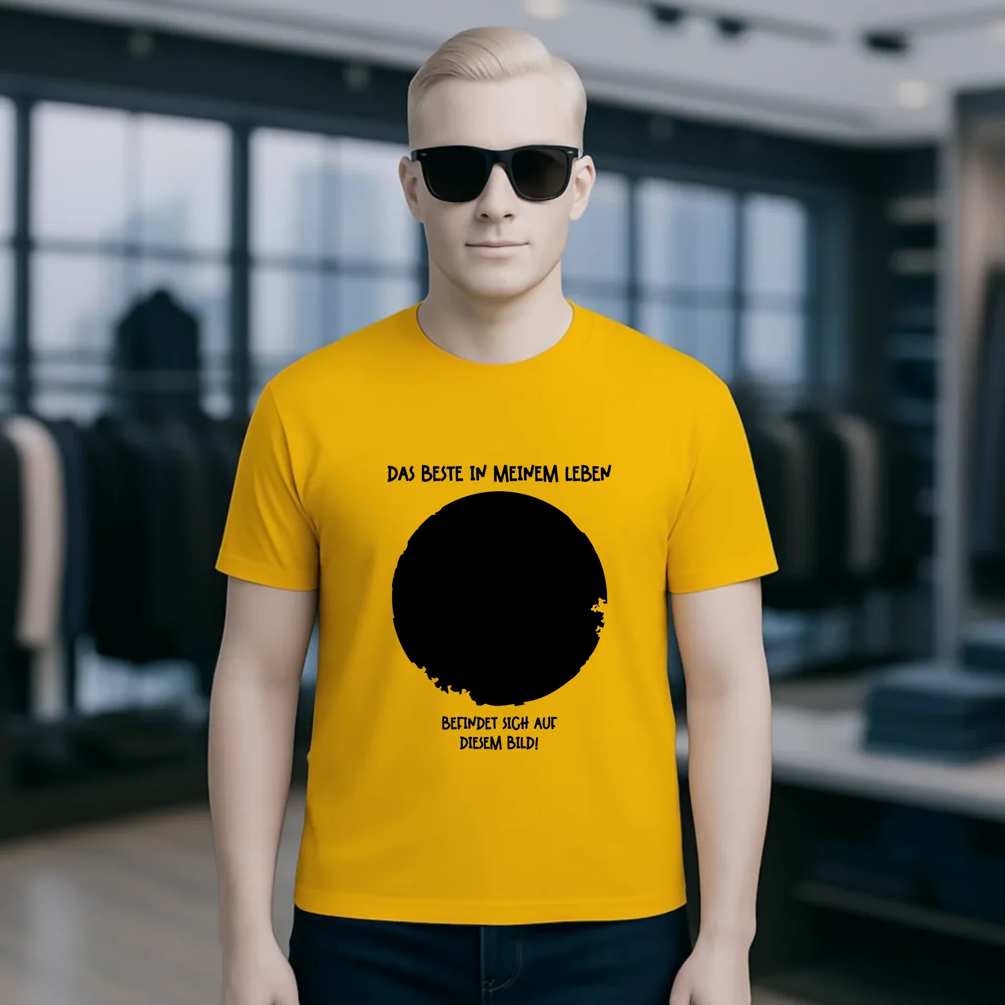 Dein Bild in Kreisform + Text • Unisex Premium T-Shirt XS-5XL aus Bio-Baumwolle für Damen & Herren • Exklusivdesign • personalisiert