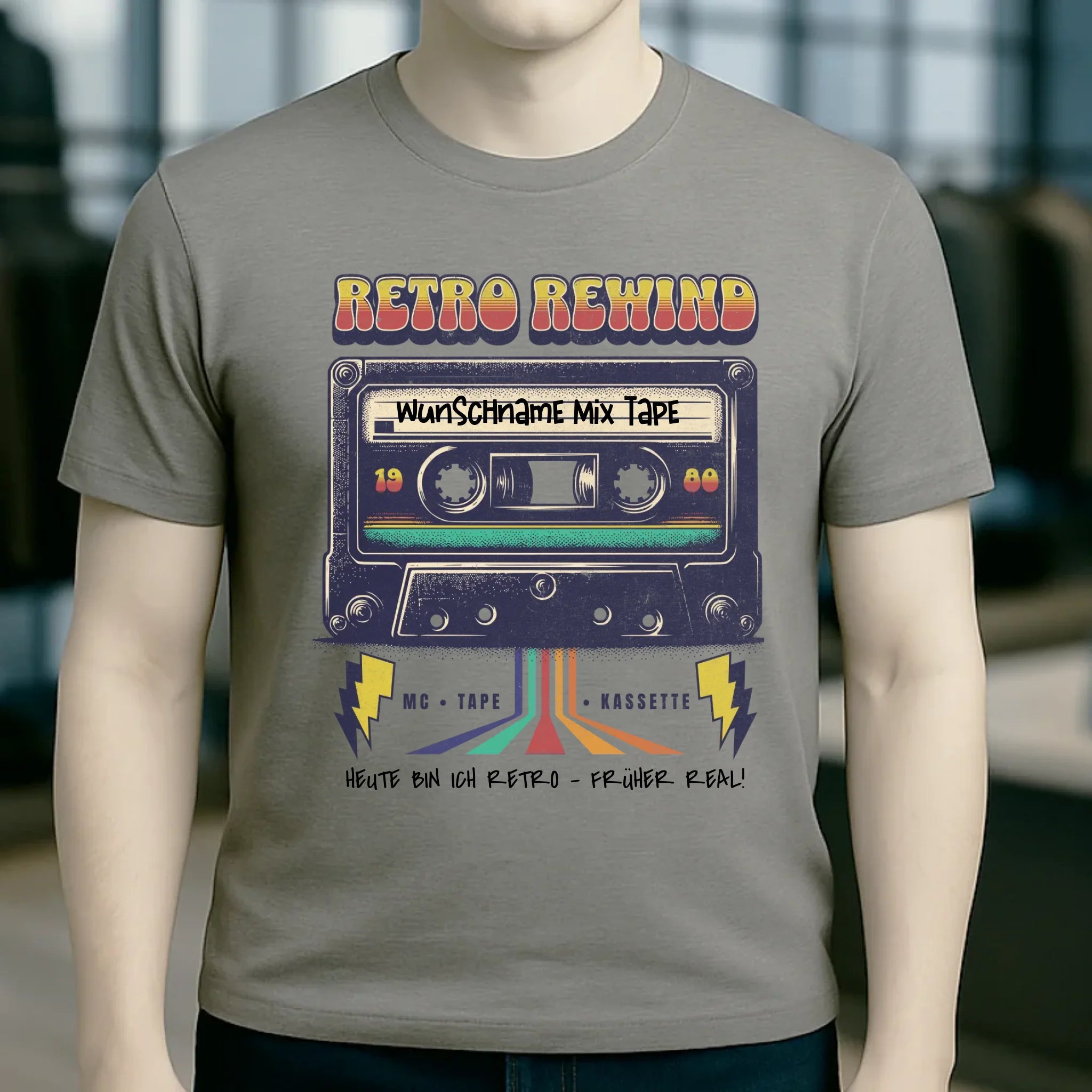 Retro MC 1950 bis 2010 + Wunschtext • Unisex Premium T-Shirt XS-5XL aus Bio-Baumwolle für Damen & Herren • Exklusivdesign • personalisiert