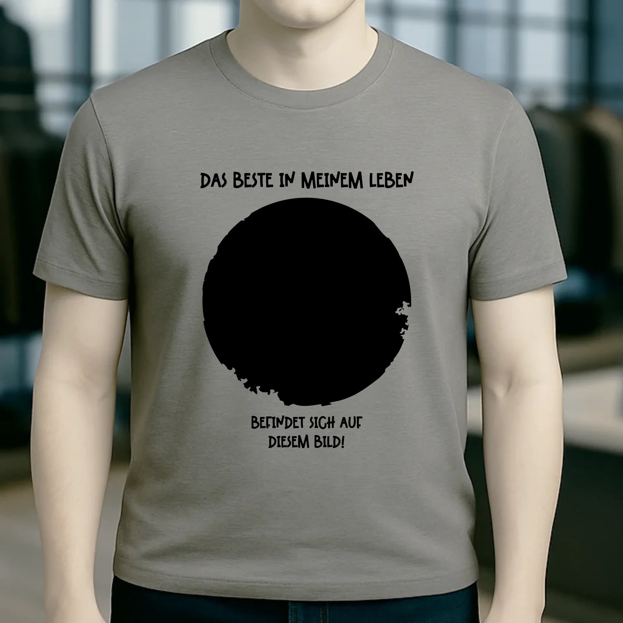Dein Bild in Kreisform + Text • Unisex Premium T-Shirt XS-5XL aus Bio-Baumwolle für Damen & Herren • Exklusivdesign • personalisiert