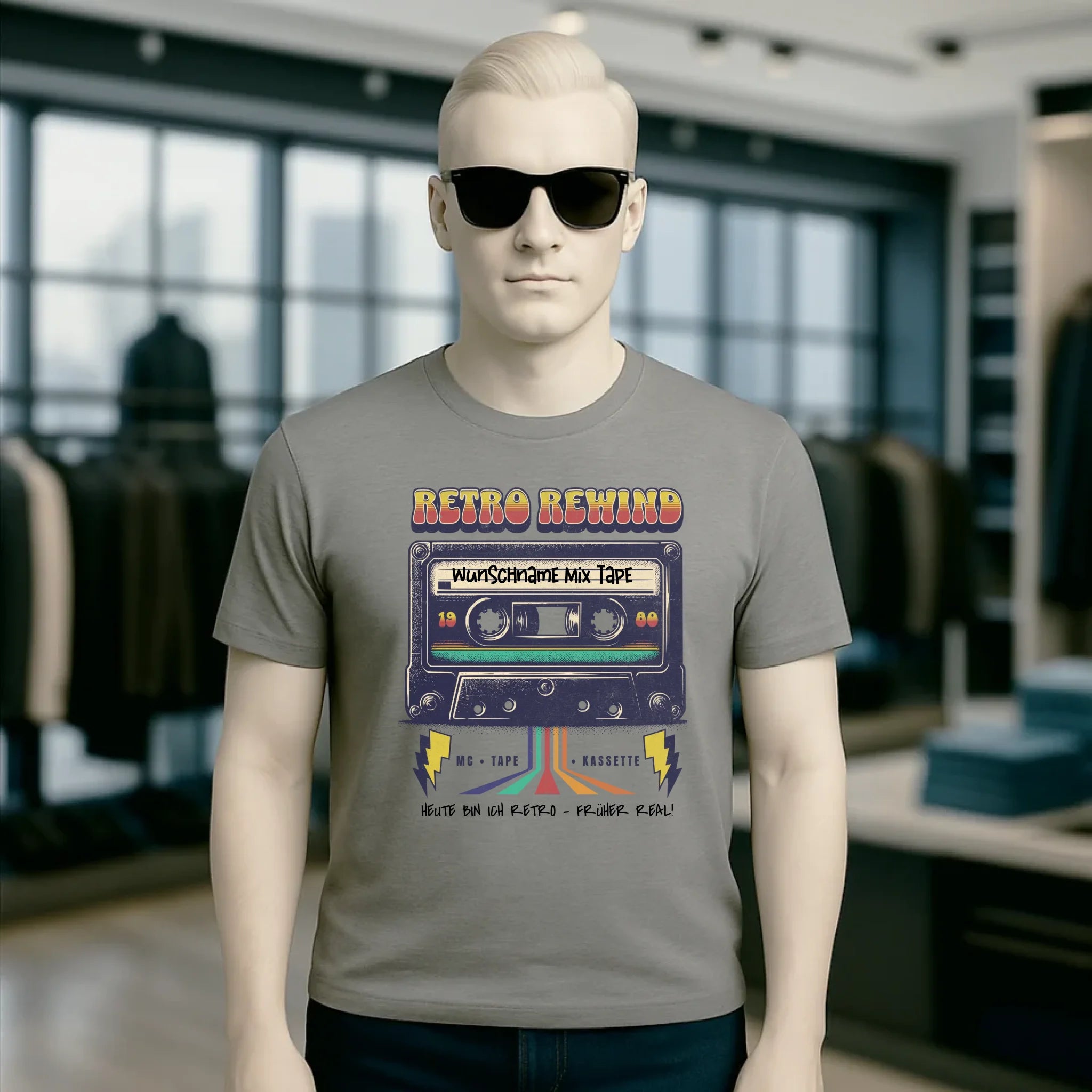 Retro MC 1950 bis 2010 + Wunschtext • Unisex Premium T-Shirt XS-5XL aus Bio-Baumwolle für Damen & Herren • Exklusivdesign • personalisiert