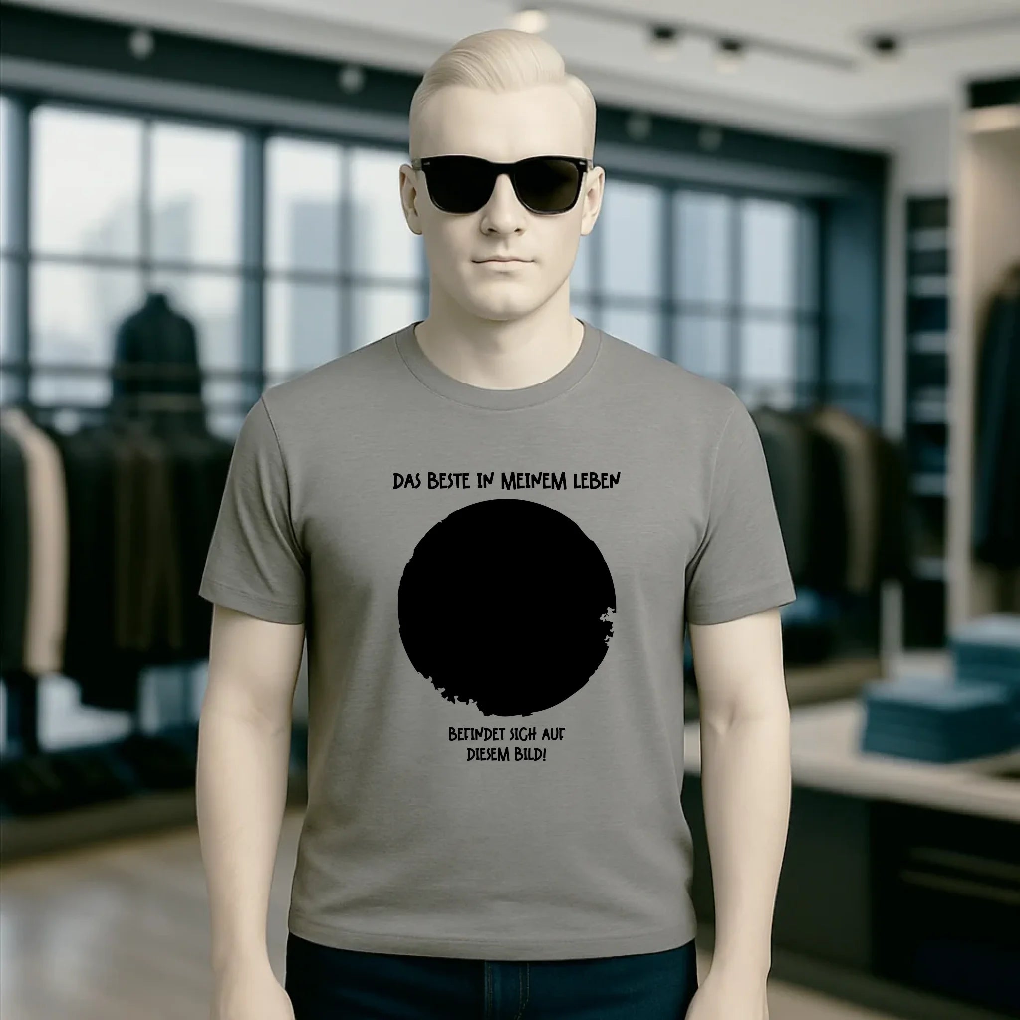 Dein Bild in Kreisform + Text • Unisex Premium T-Shirt XS-5XL aus Bio-Baumwolle für Damen & Herren • Exklusivdesign • personalisiert