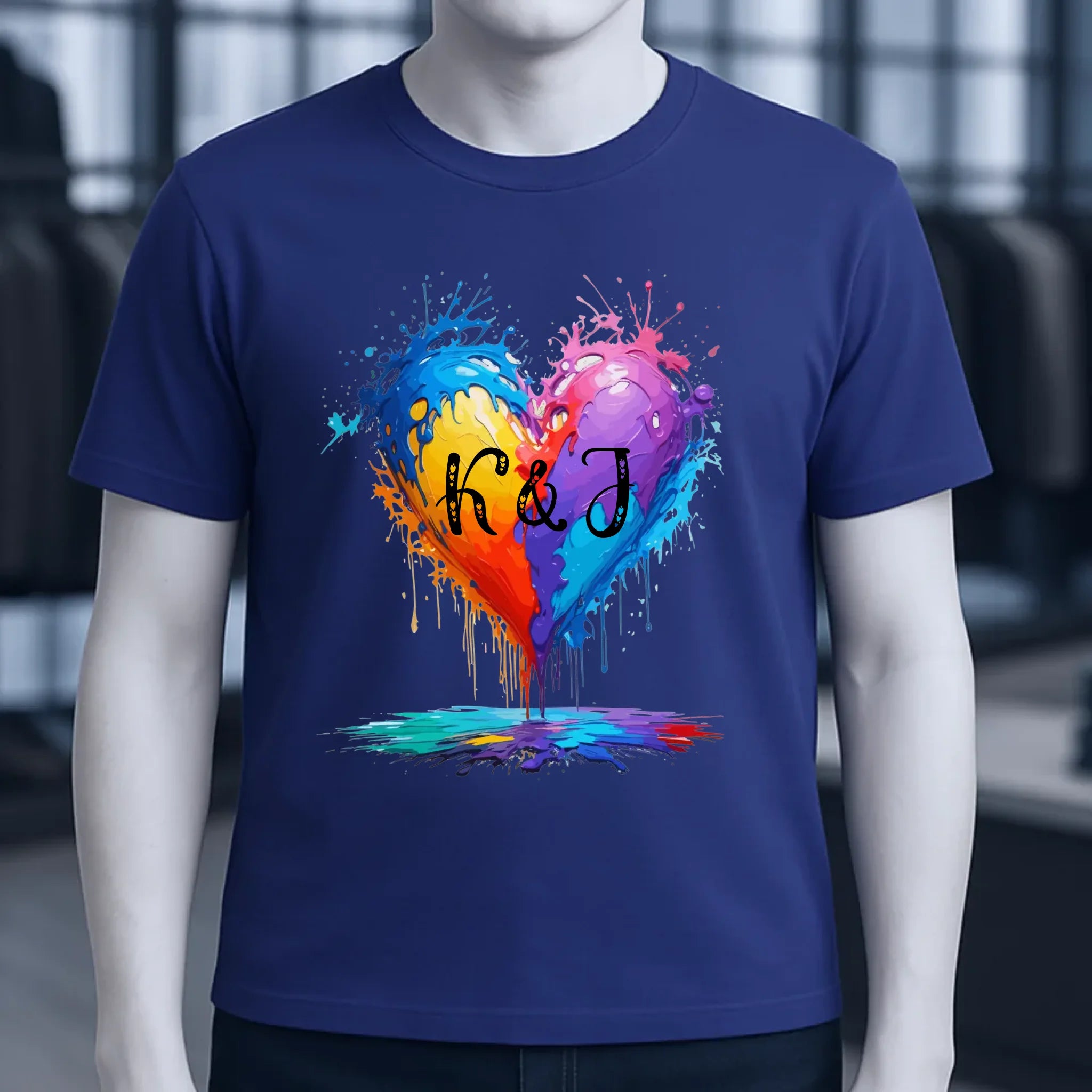 Herz mit Initialien • Unisex Premium T-Shirt XS-5XL aus Bio-Baumwolle für Damen & Herren • Exklusivdesign • personalisiert