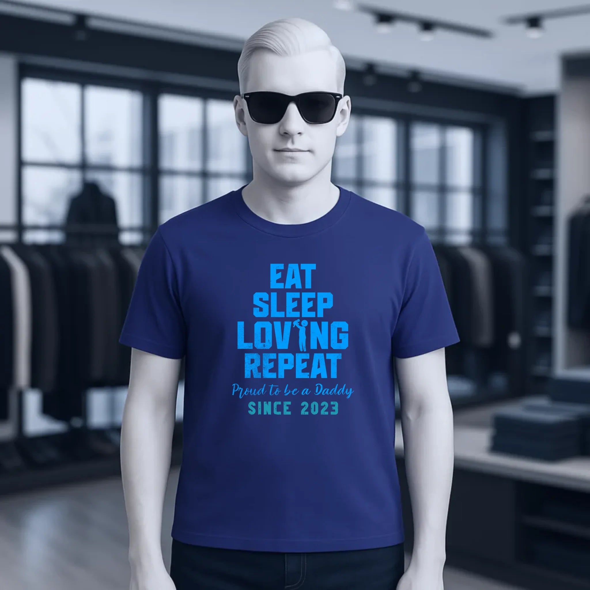 Loving Dad • Farbwahl + Wunschtext • Unisex Premium T-Shirt XS-5XL aus Bio-Baumwolle für Damen & Herren • Exklusivdesign • personalisiert