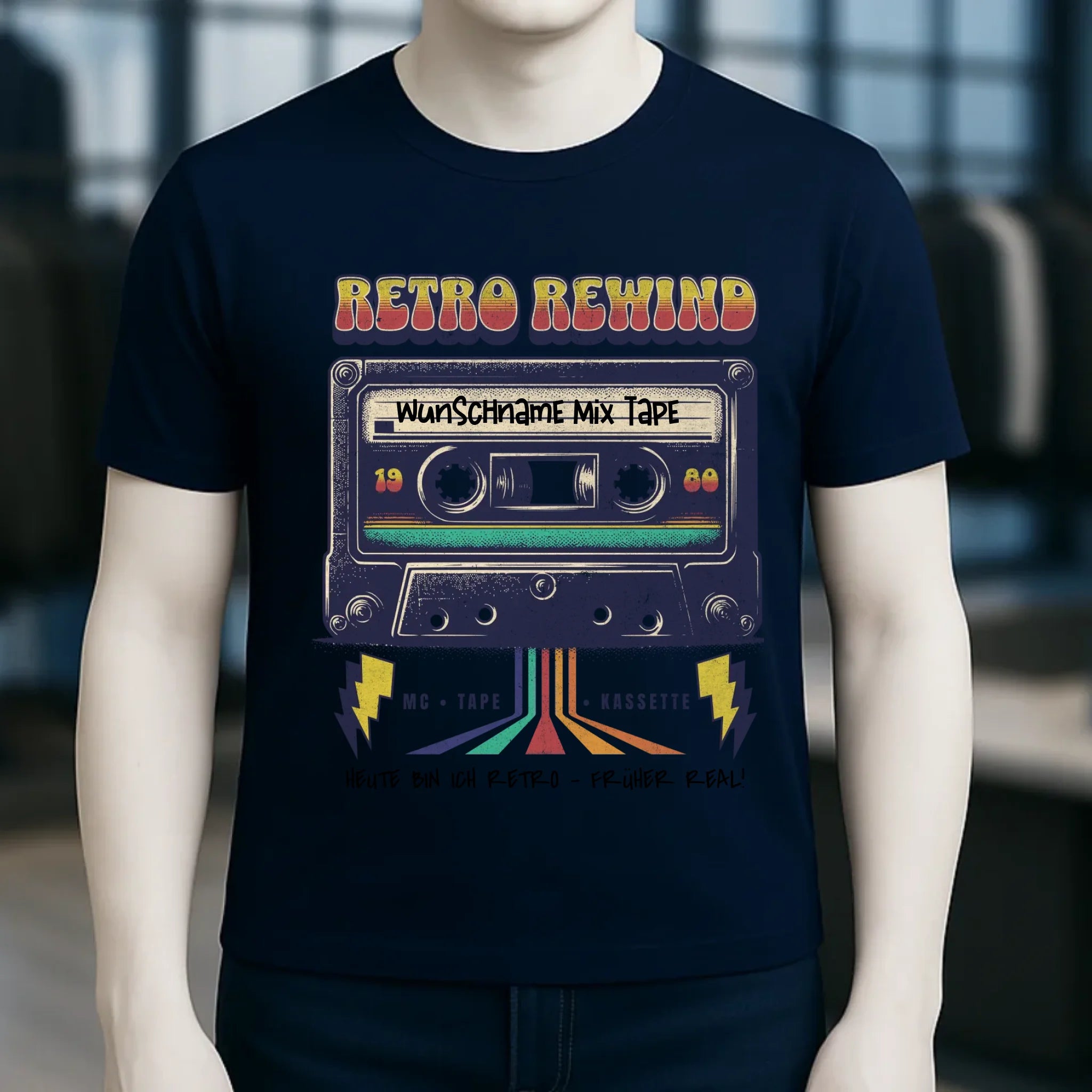Retro MC 1950 bis 2010 + Wunschtext • Unisex Premium T-Shirt XS-5XL aus Bio-Baumwolle für Damen & Herren • Exklusivdesign • personalisiert