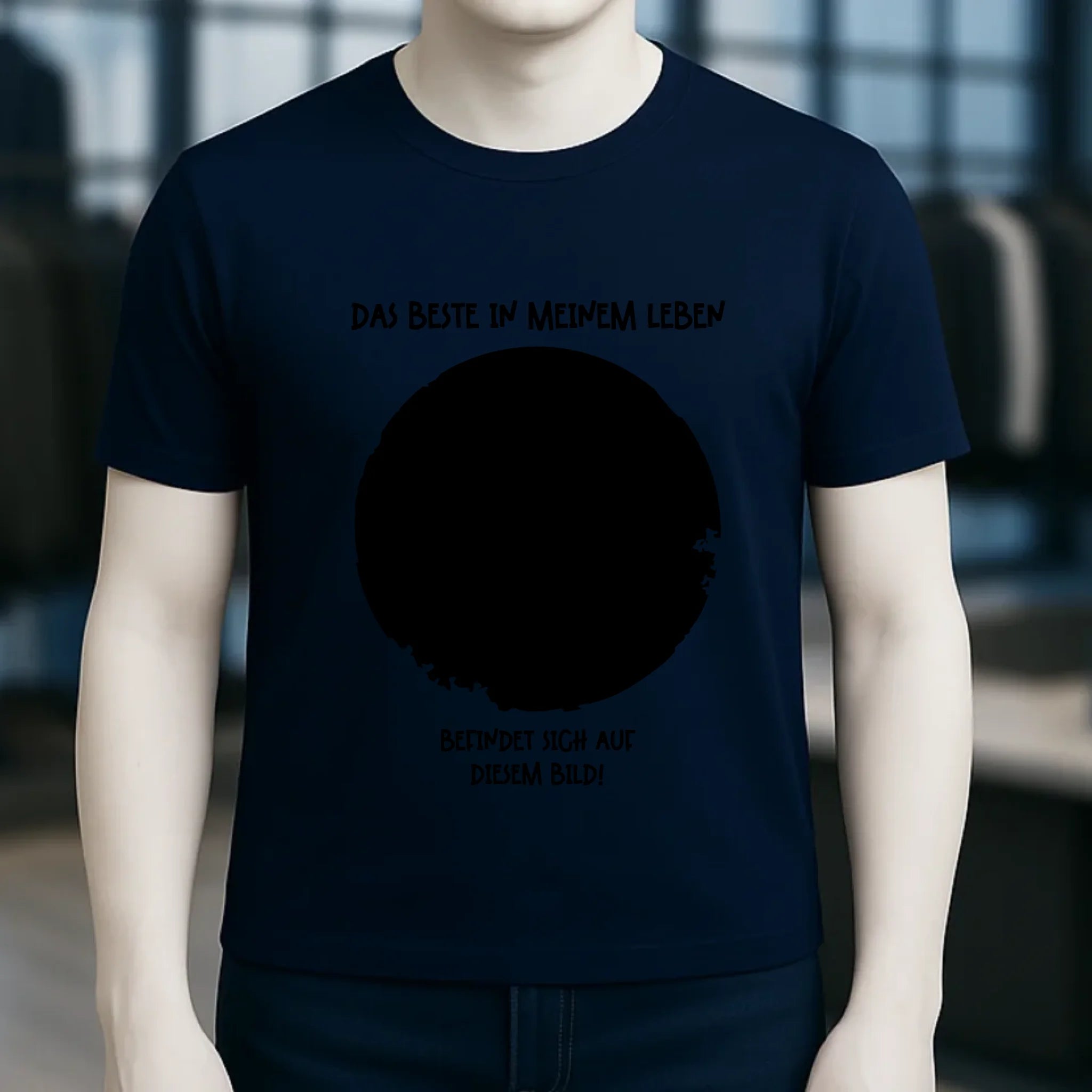 Dein Bild in Kreisform + Text • Unisex Premium T-Shirt XS-5XL aus Bio-Baumwolle für Damen & Herren • Exklusivdesign • personalisiert