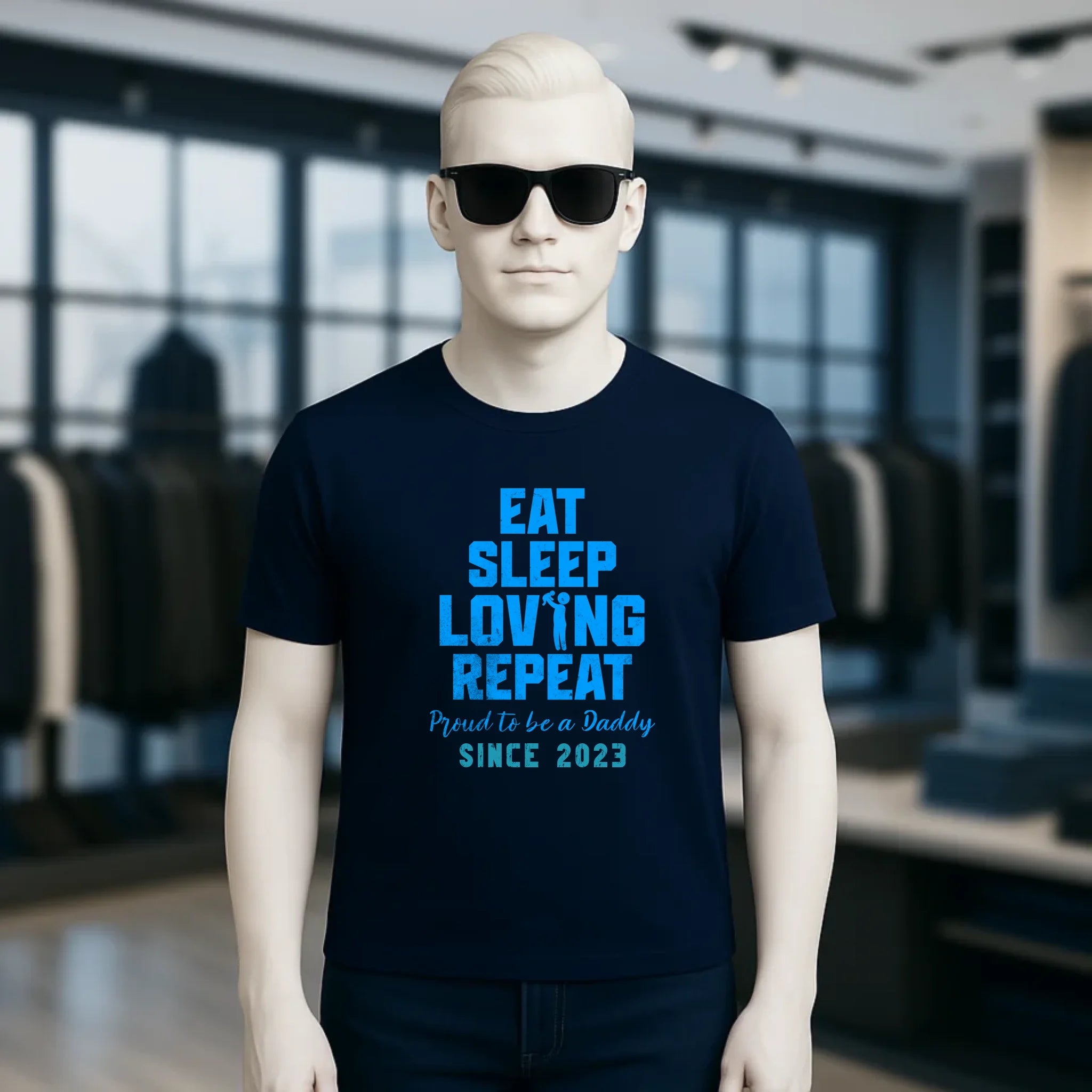 Loving Dad • Farbwahl + Wunschtext • Unisex Premium T-Shirt XS-5XL aus Bio-Baumwolle für Damen & Herren • Exklusivdesign • personalisiert