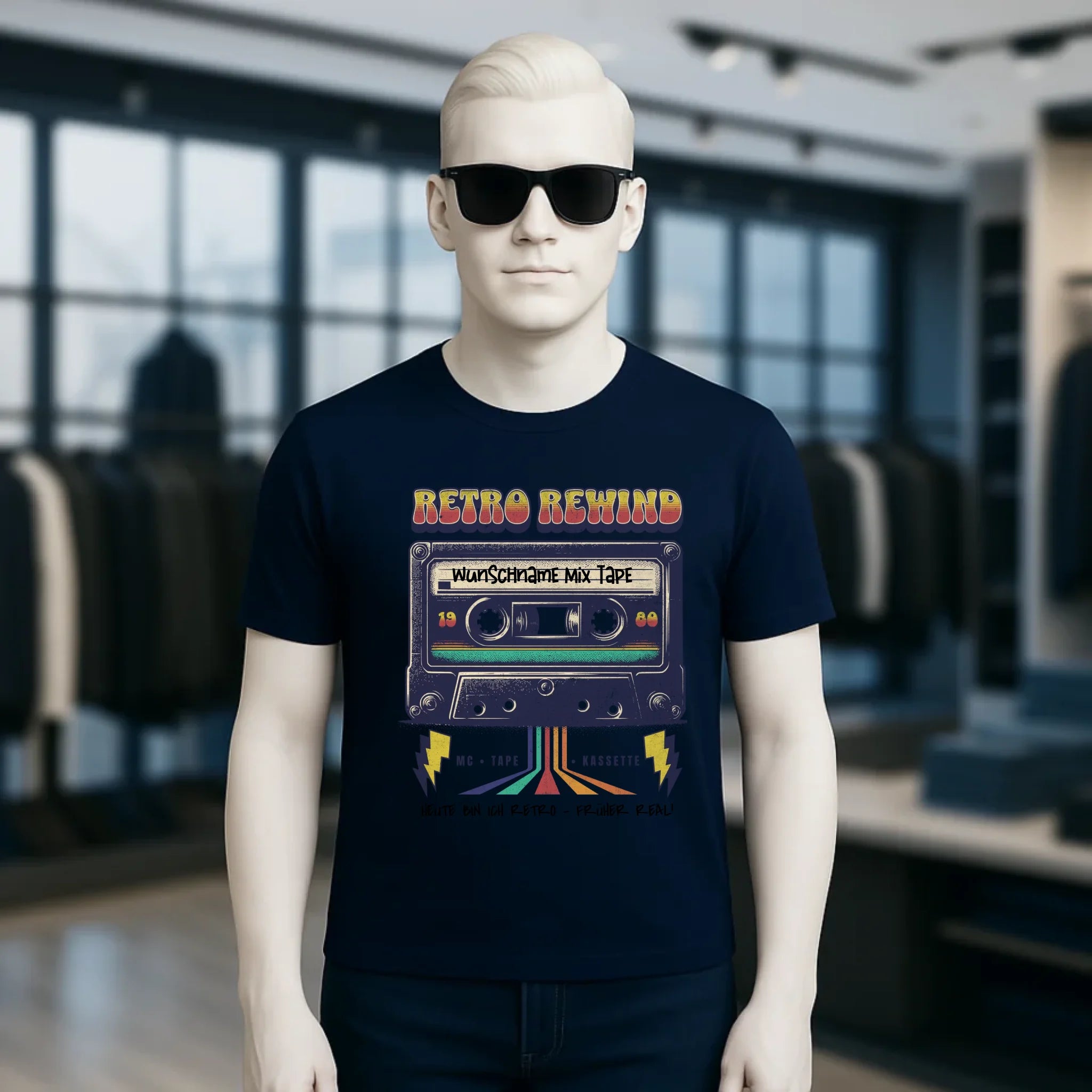 Retro MC 1950 bis 2010 + Wunschtext • Unisex Premium T-Shirt XS-5XL aus Bio-Baumwolle für Damen & Herren • Exklusivdesign • personalisiert