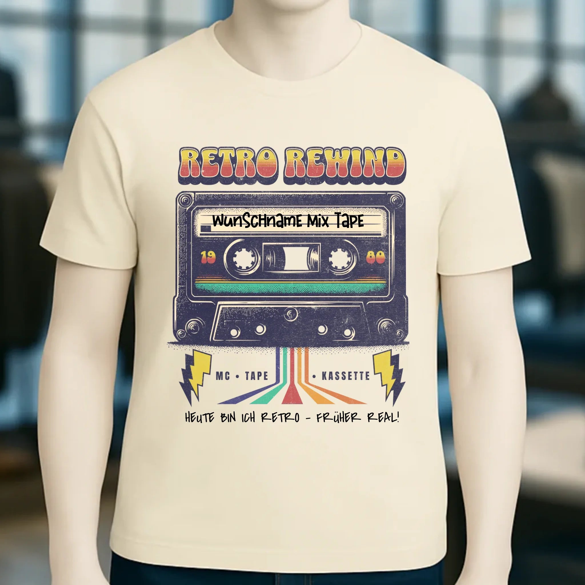 Retro MC 1950 bis 2010 + Wunschtext • Unisex Premium T-Shirt XS-5XL aus Bio-Baumwolle für Damen & Herren • Exklusivdesign • personalisiert