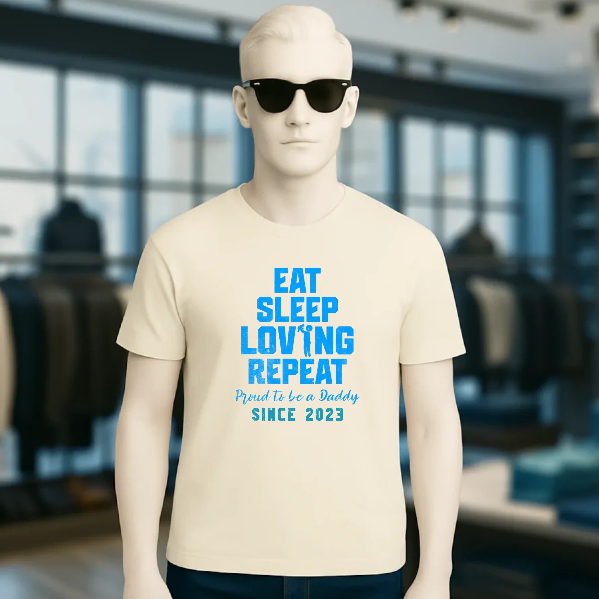 Loving Dad • Farbwahl + Wunschtext • Unisex Premium T-Shirt XS-5XL aus Bio-Baumwolle für Damen & Herren • Exklusivdesign • personalisiert