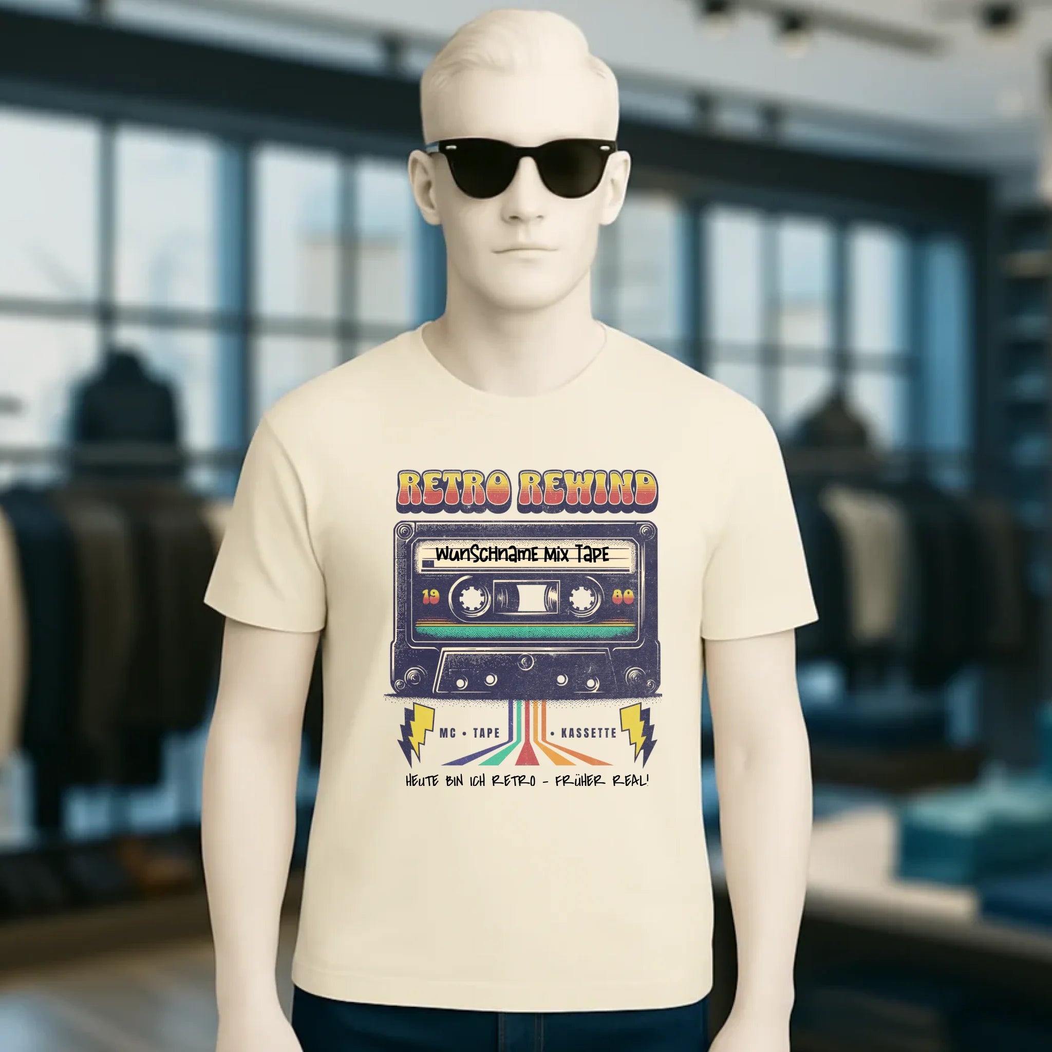 Retro MC 1950 bis 2010 + Wunschtext • Unisex Premium T-Shirt XS-5XL aus Bio-Baumwolle für Damen & Herren • Exklusivdesign • personalisiert