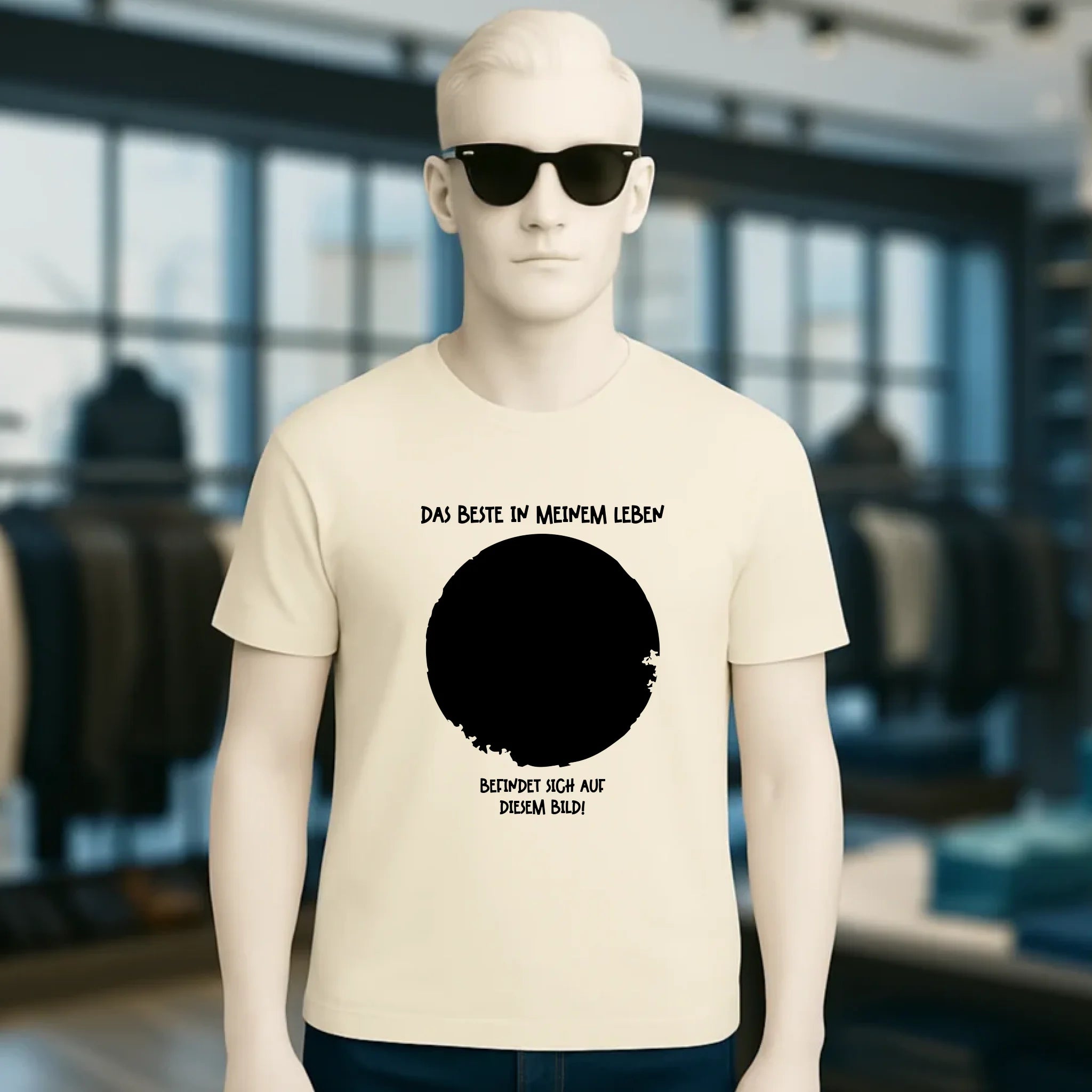 Dein Bild in Kreisform + Text • Unisex Premium T-Shirt XS-5XL aus Bio-Baumwolle für Damen & Herren • Exklusivdesign • personalisiert