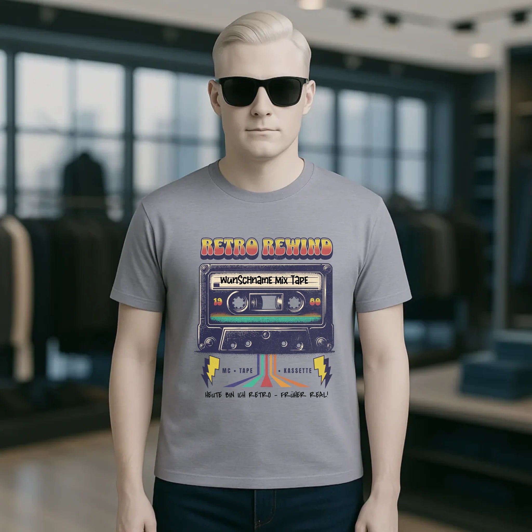Retro MC 1950 bis 2010 + Wunschtext • Unisex Premium T-Shirt XS-5XL aus Bio-Baumwolle für Damen & Herren • Exklusivdesign • personalisiert