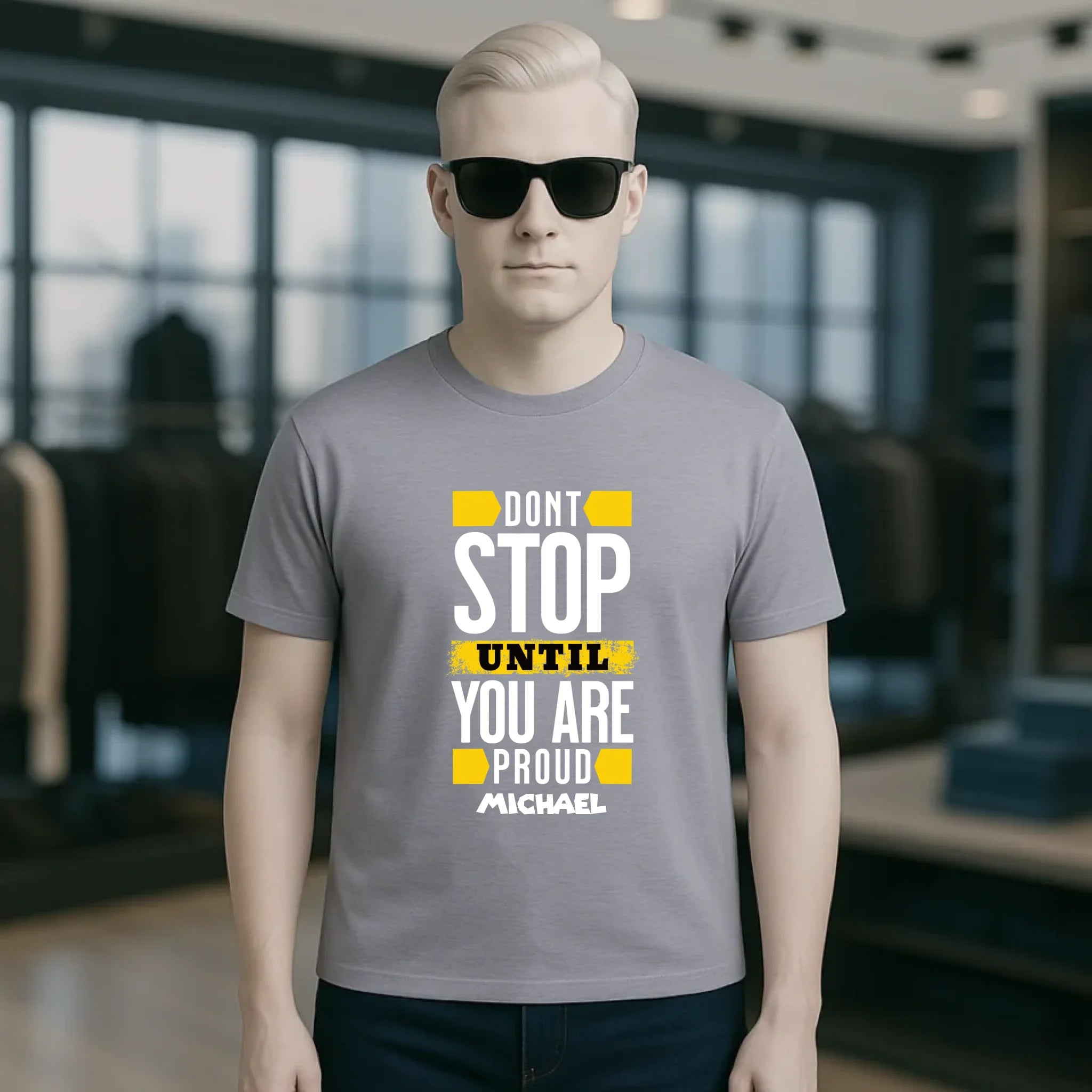 Don´t stop until you proud + Text • Unisex Premium T-Shirt XS-5XL aus Bio-Baumwolle für Damen & Herren • Exklusivdesign • personalisiert
