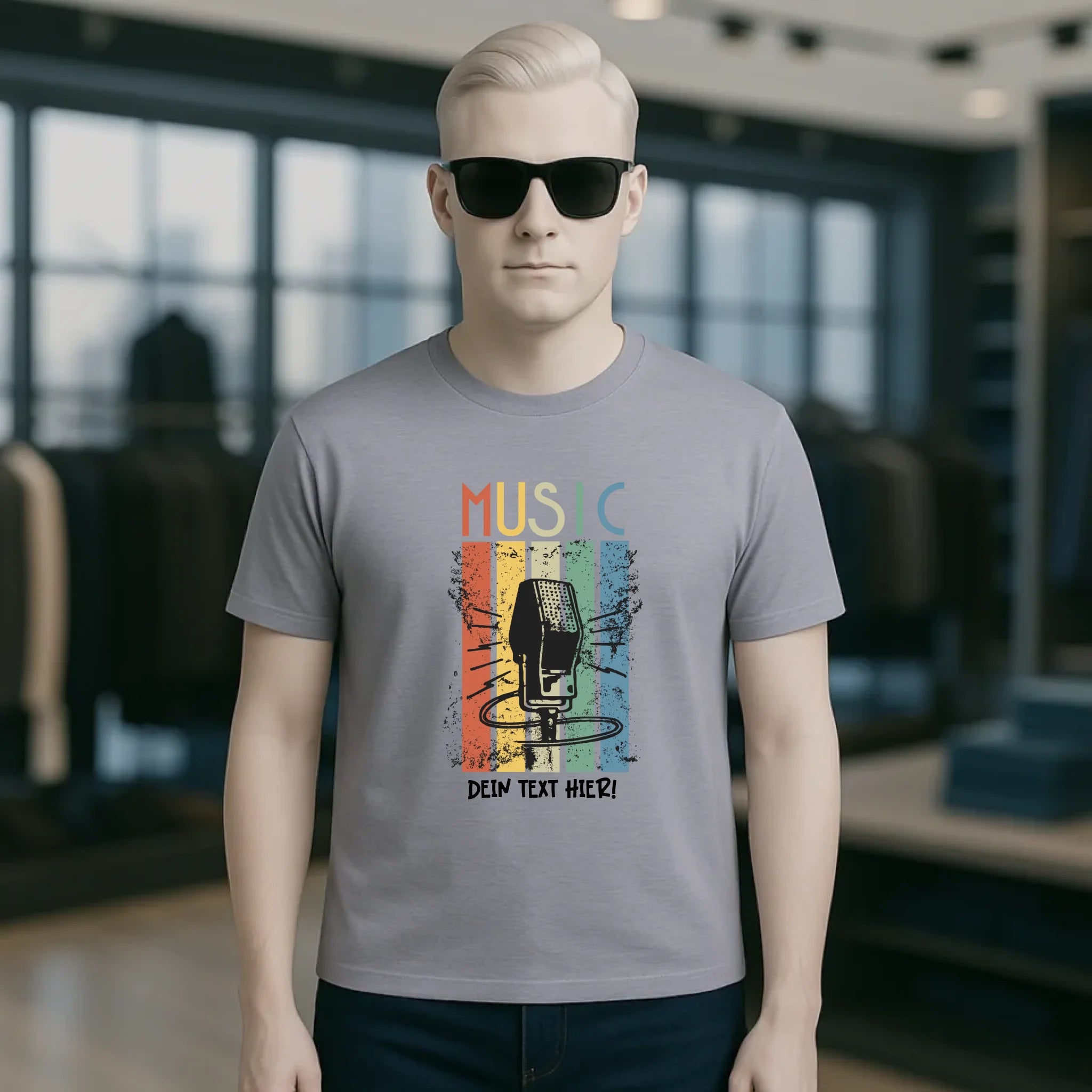 Music • Sing • Mic • Unisex Premium T-Shirt XS-5XL aus Bio-Baumwolle für Herren & Damen • personalisiert • Motivprodukt