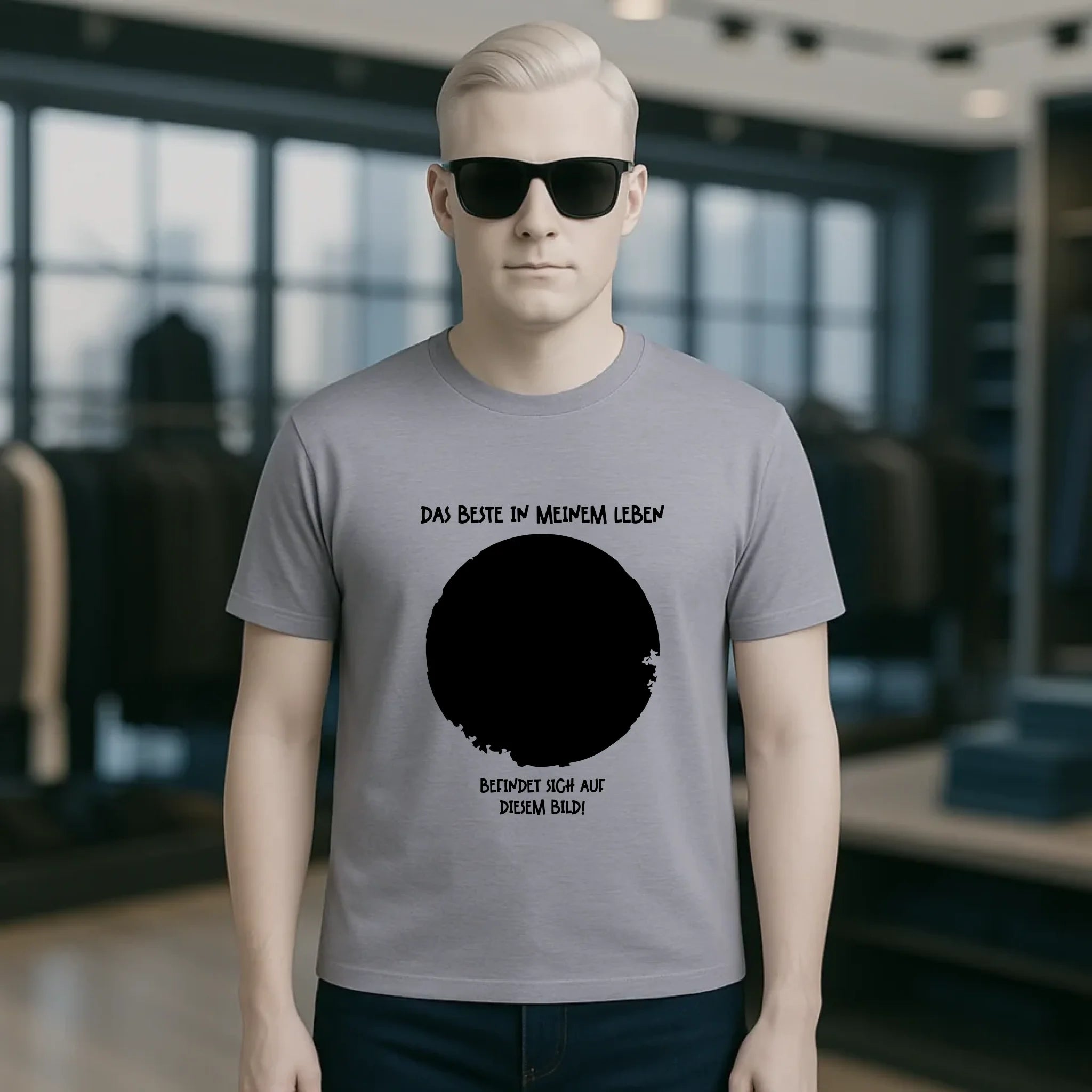 Dein Bild in Kreisform + Text • Unisex Premium T-Shirt XS-5XL aus Bio-Baumwolle für Damen & Herren • Exklusivdesign • personalisiert