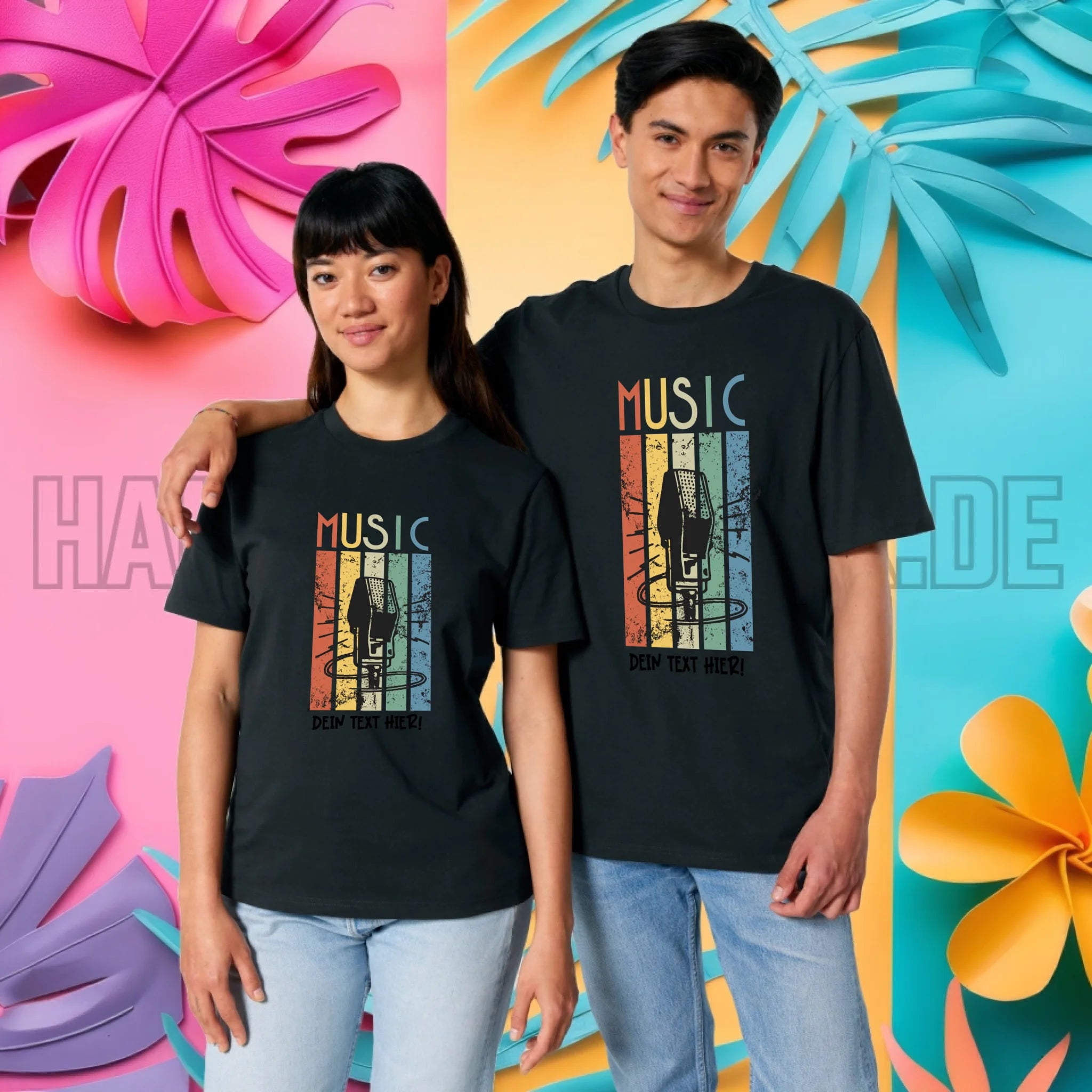 Music • Sing • Mic • Unisex Premium T-Shirt XS-5XL aus Bio-Baumwolle für Herren & Damen • personalisiert • Motivprodukt